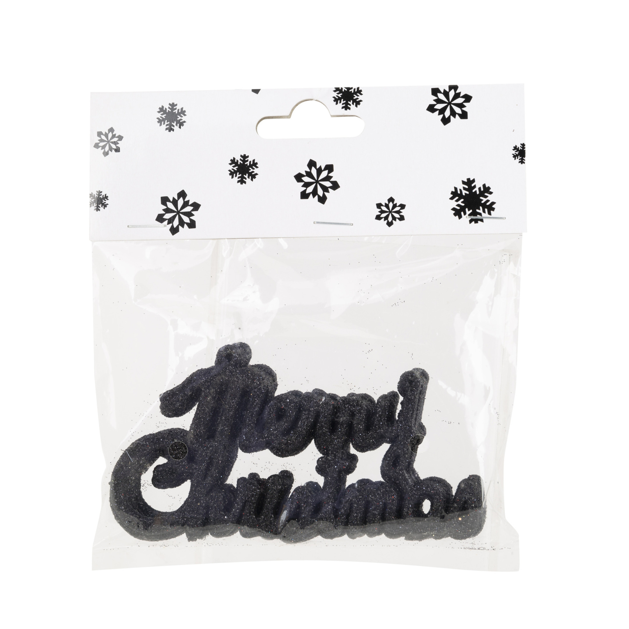 Cosy @ Home kersthangers - 6x - zwart - kunststof - 10 cm -