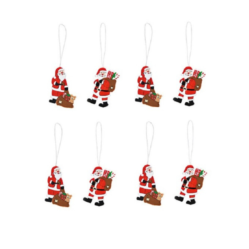 8x stuks houten kersthangers kerstmannen 6 cm kerstornamenten -