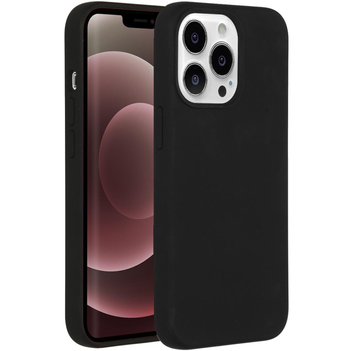 Accezz Liquid Silicone voor Apple iPhone 13 Pro Max Telefoonhoesje Zwart