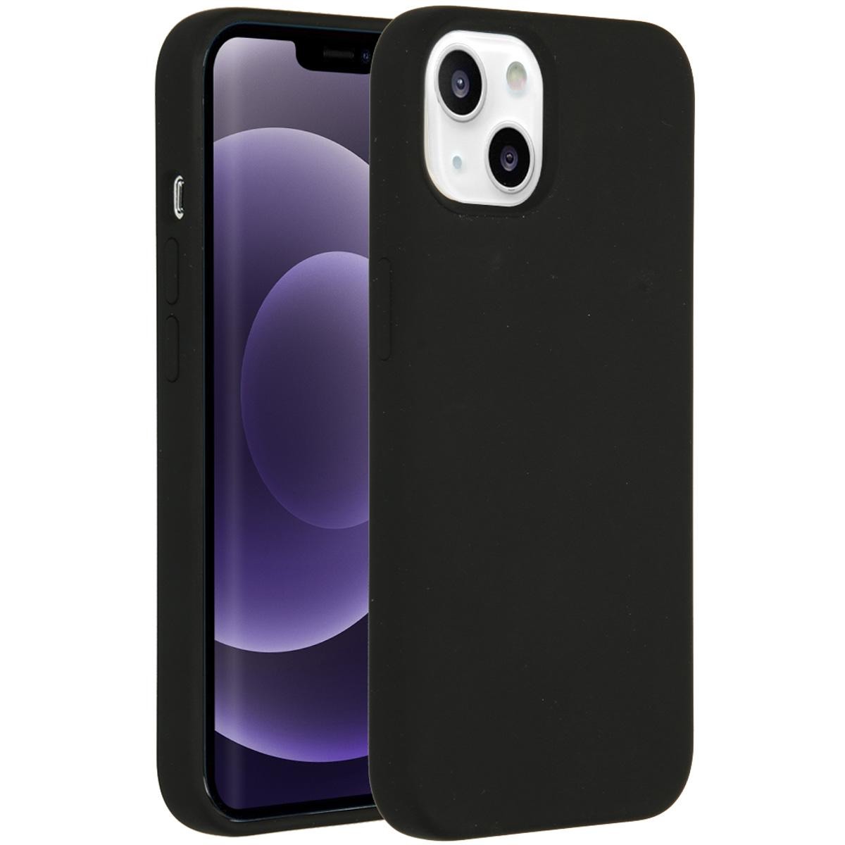 Accezz Liquid Silicone voor Apple iPhone 13 Telefoonhoesje Zwart