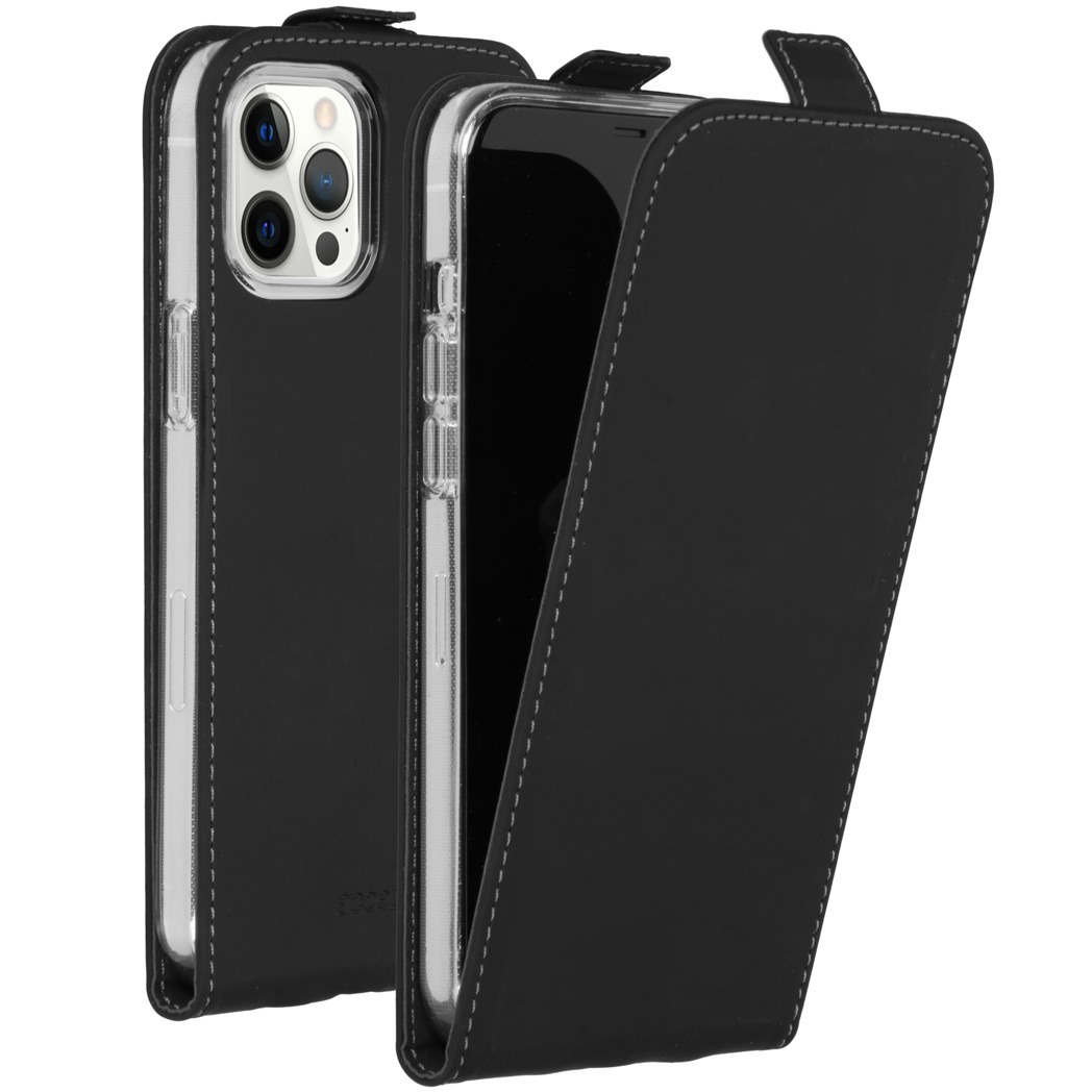 Accezz Flipcase voor Apple iPhone 12 Pro Max Telefoonhoesje Zwart
