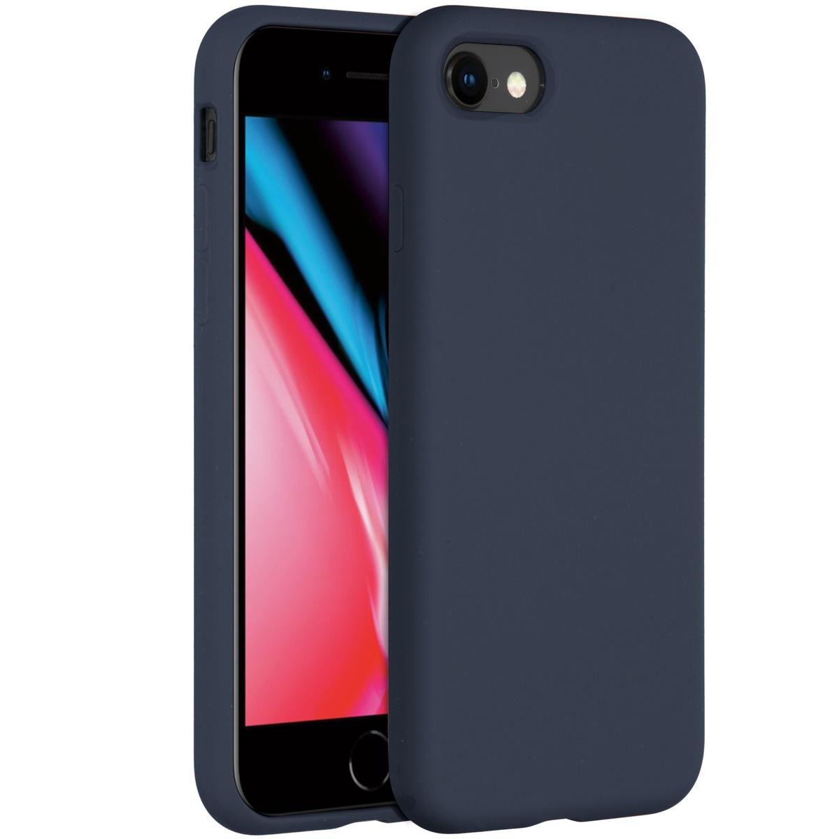 Accezz Liquid Silicone voor Apple iPhone SE (2022 / 2020) / 8 / 7 Telefoonhoesje Blauw