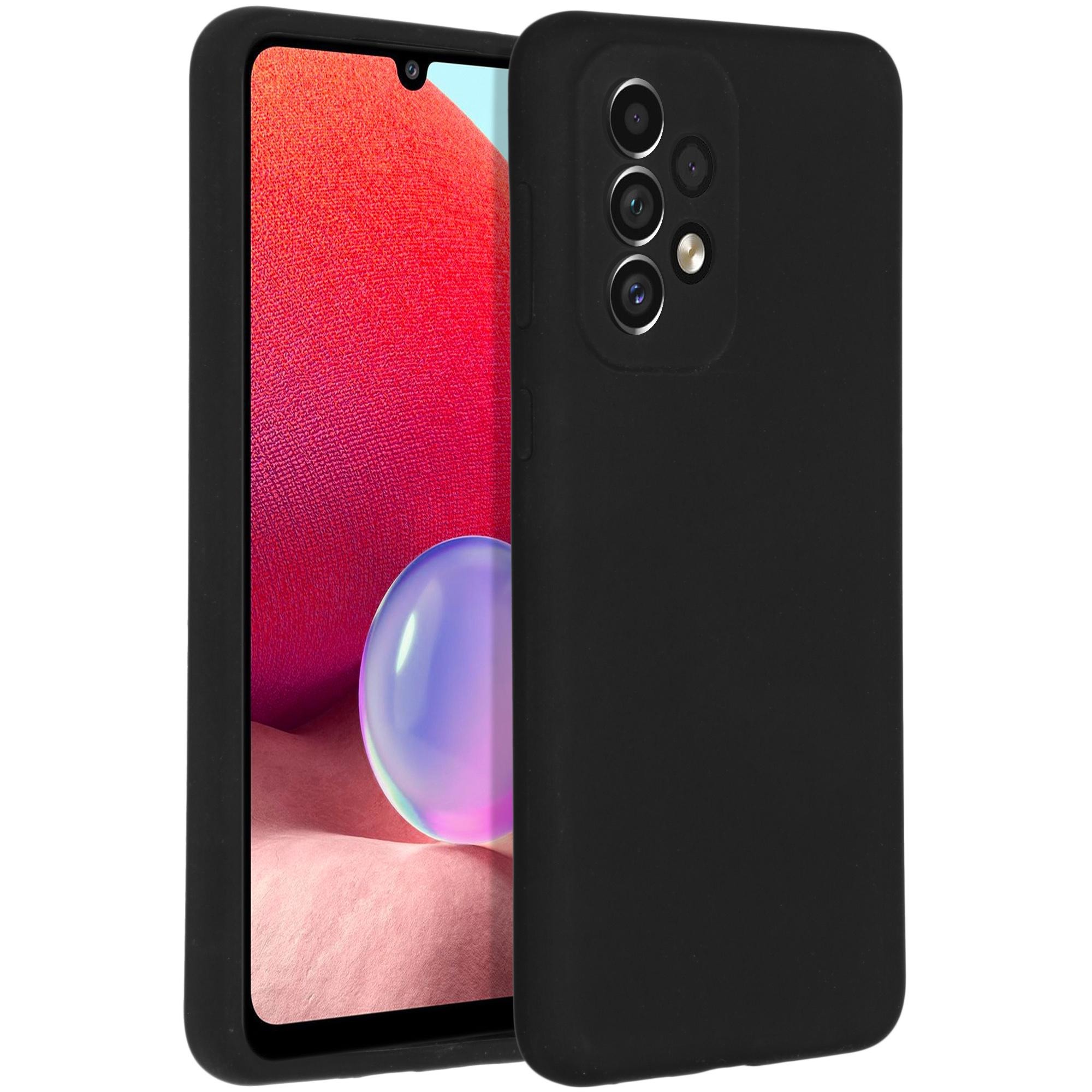 Accezz Liquid Silicone voor Samsung Galaxy A33 Telefoonhoesje Zwart