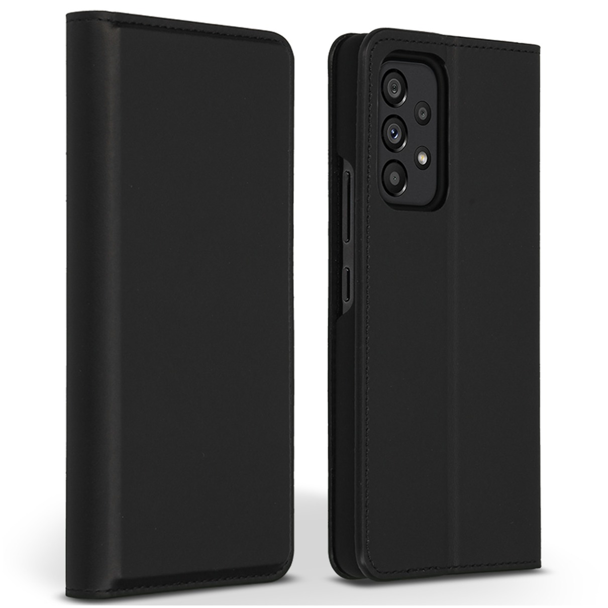 Accezz Premium Leather Slim Book Case voor Samsung Galaxy A53 Telefoonhoesje Zwart