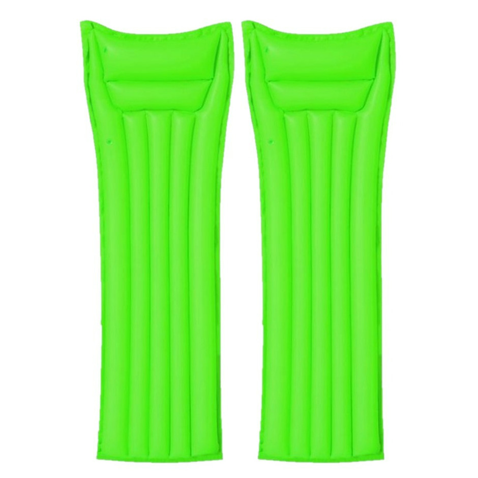 Set van 2x stuks bestway basic opblaasbaar luchtbed groen 183 cm volwassenen -