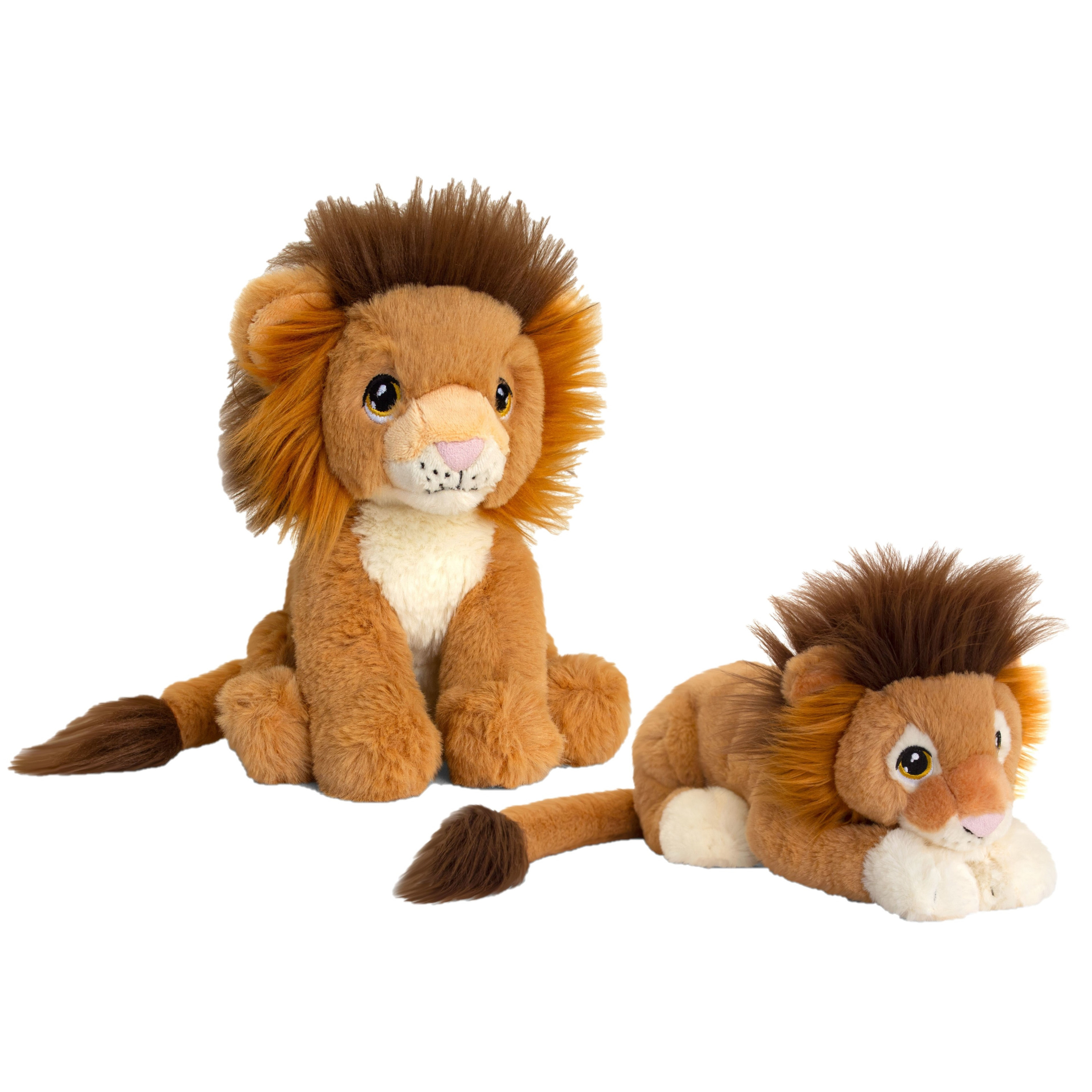 Keel Toys - Pluche knuffel dieren set 2x leeuwen 25 en 35 cm -