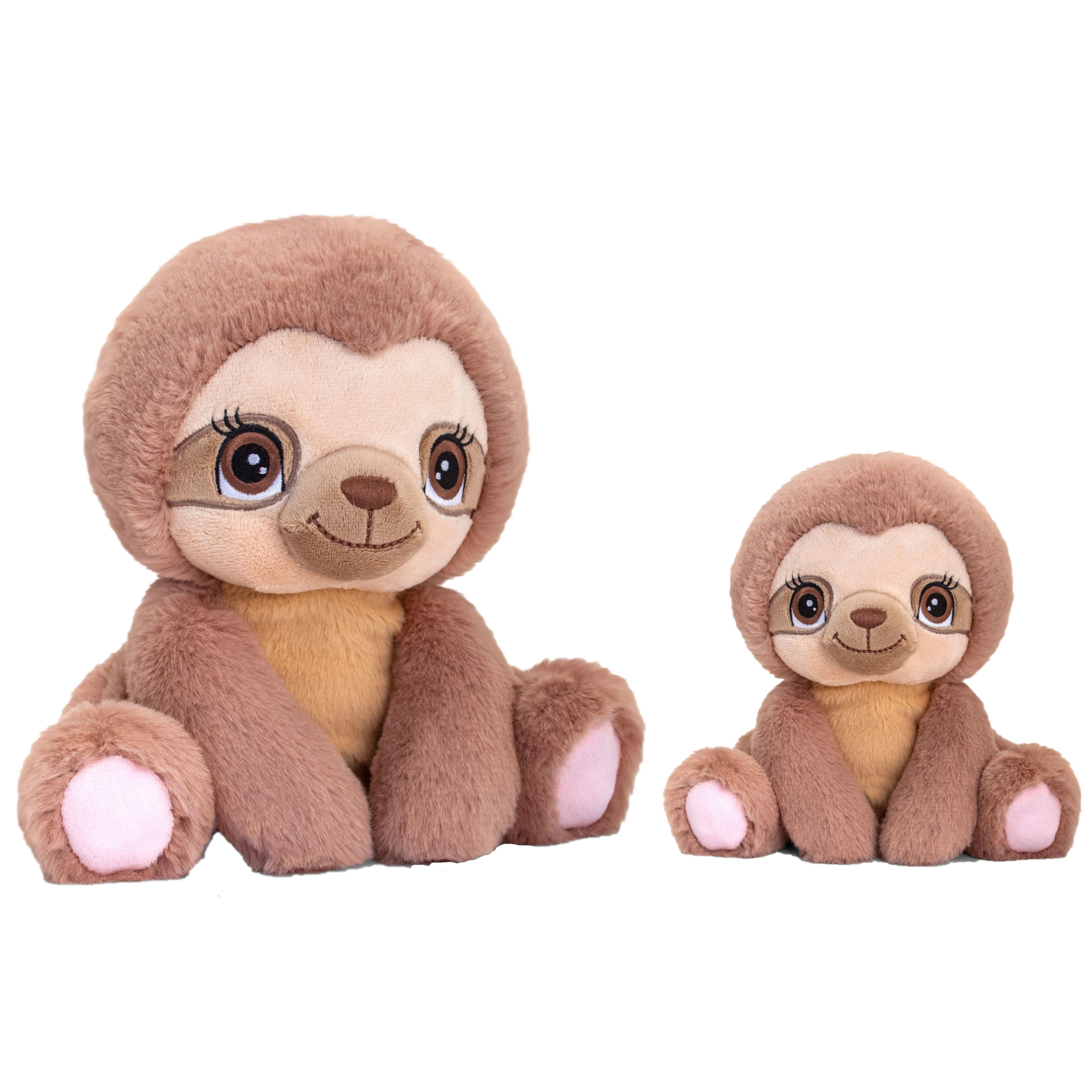 Keel Toys - Pluche knuffel dieren set 2x luiaards 16 en 25 cm -