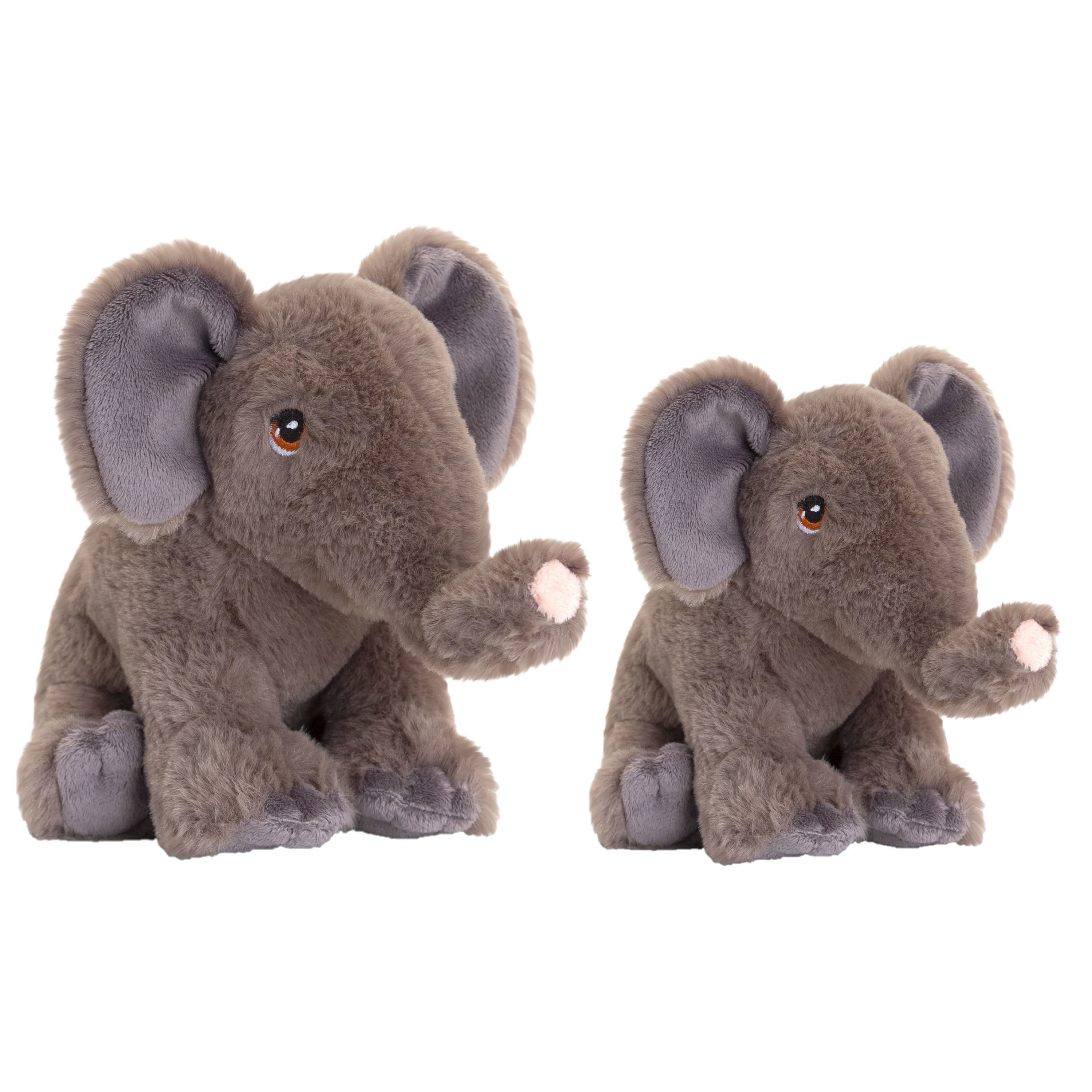 Keel Toys - Pluche knuffel dieren set 2x olifanten 18 en 25 cm -