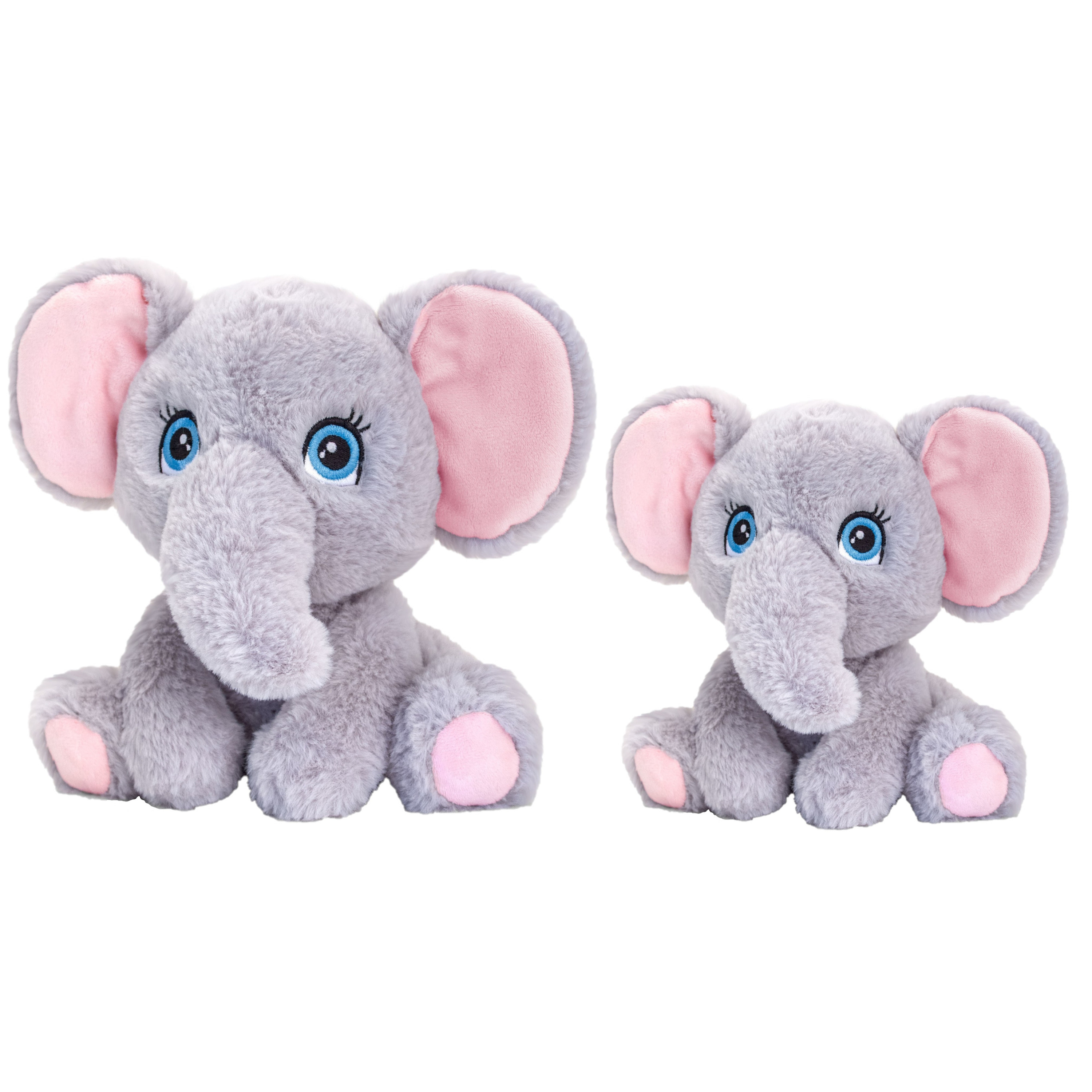 Keel Toys - Pluche knuffel dieren set 2x olifanten 18 en 25 cm -