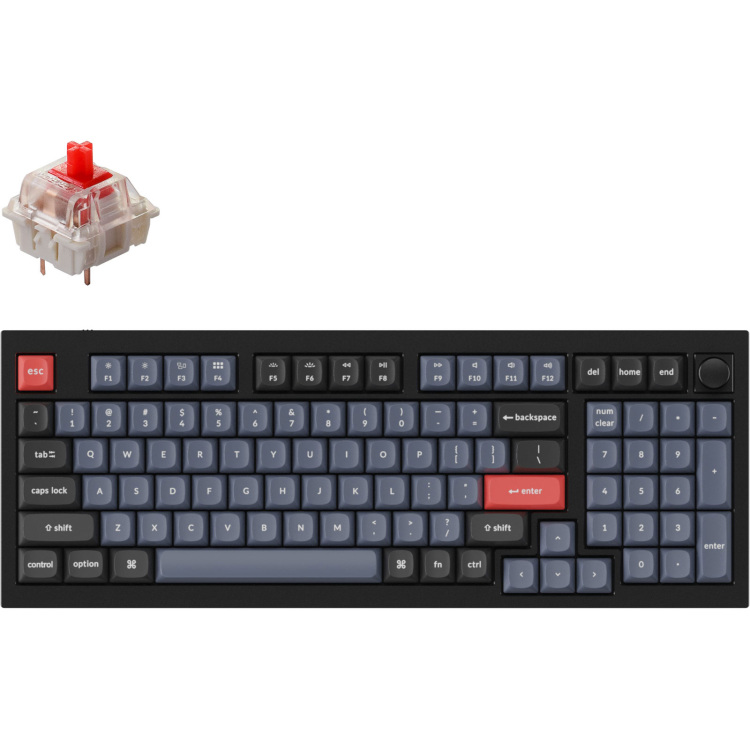 Keychron Q5-M1 toetsenbord 96%, RGB leds, Double-shot PBT, hot swap, Knob