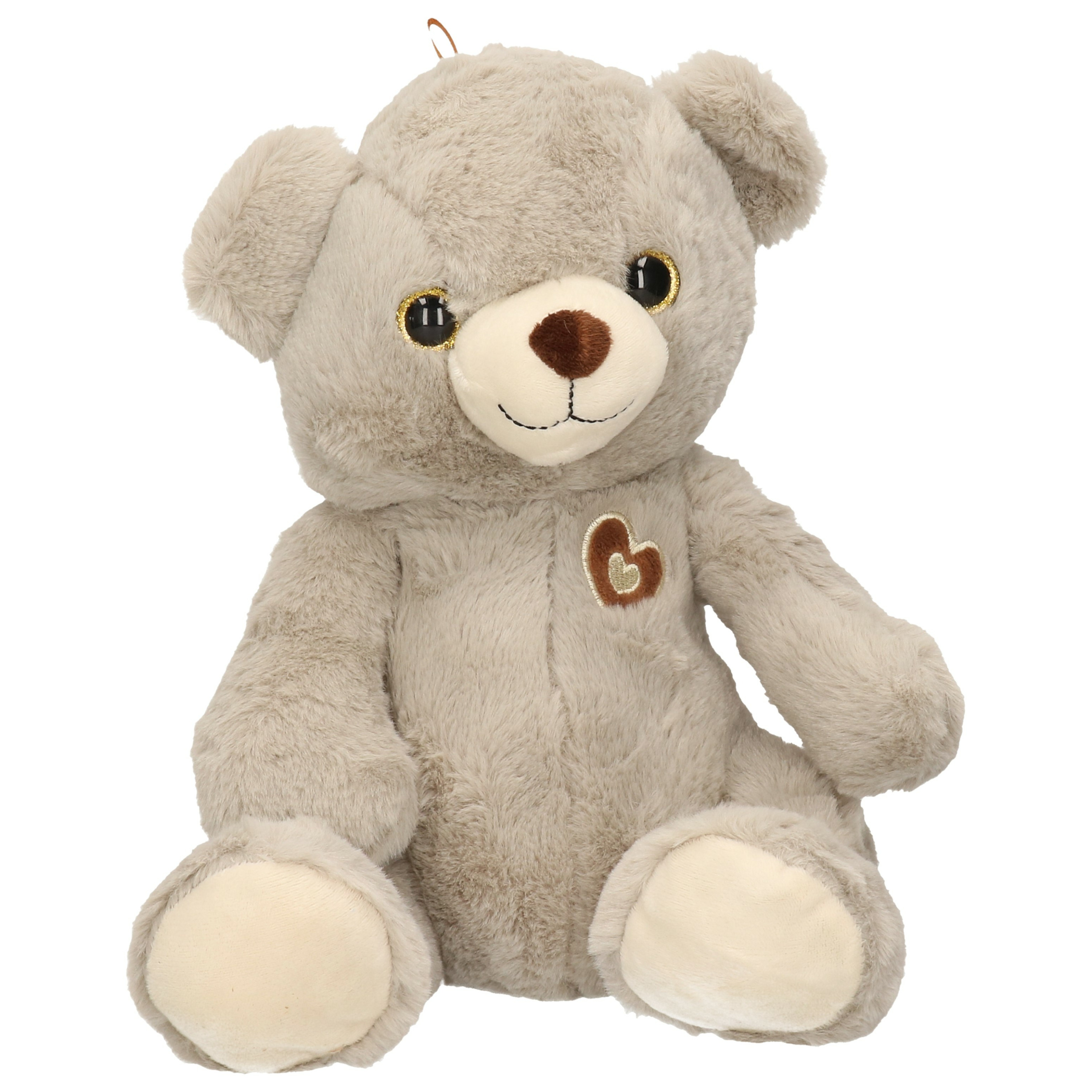 Pluche speelgoed knuffeldier Teddybeer grijs van 28 cm -
