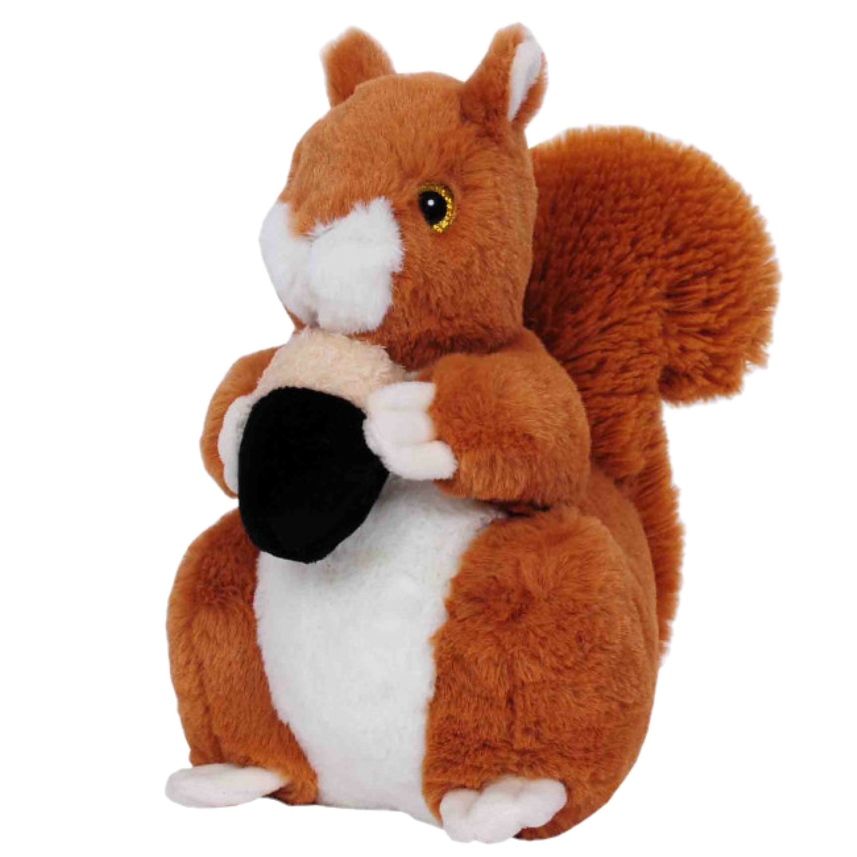 Pluche speelgoed knuffeldier Eekhoorn - 23 cm - met eikel nootje - rood/bruin -