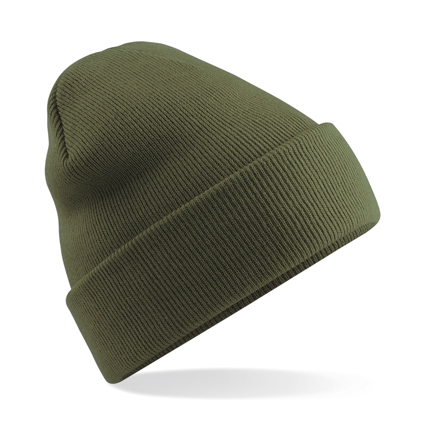 Basic dames/heren beanie wintermuts 100% soft Acryl in kleur mosgroen One size -