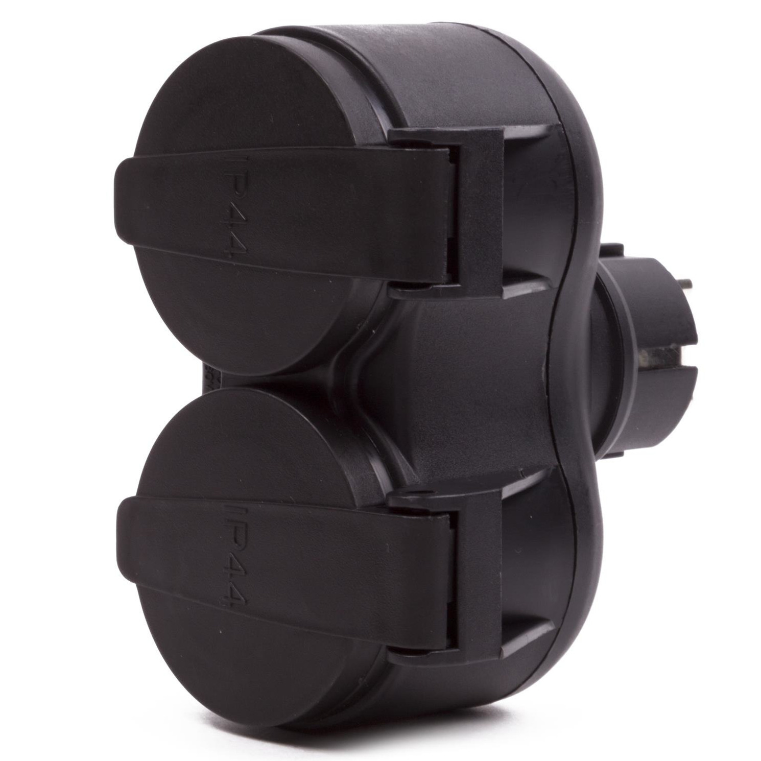 Benson stopcontact splitter - duo - met klep - zwart - stopcontactsplitter -