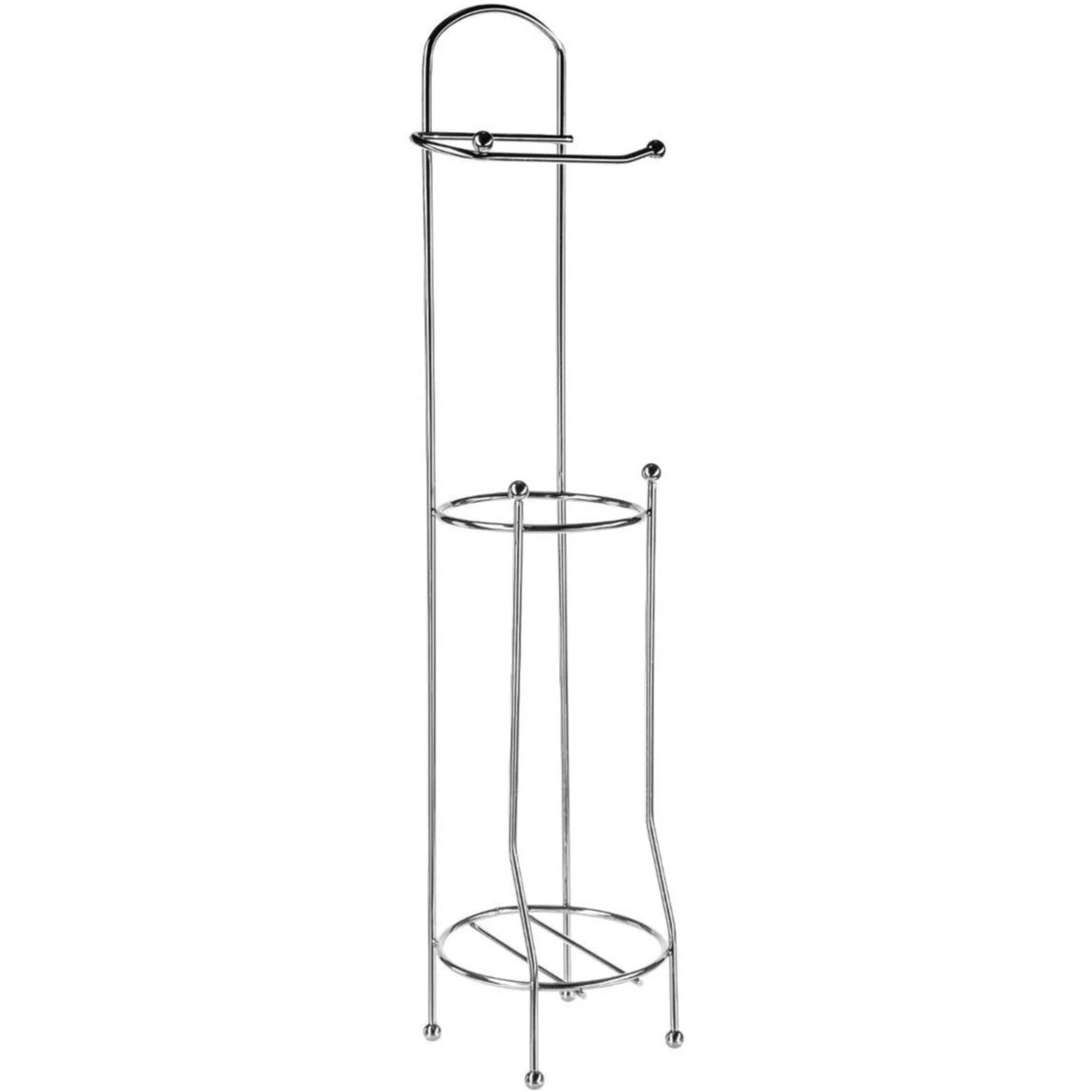 Staande wc/toiletrolhouder met reservoir zilver 66 cm van metaal -