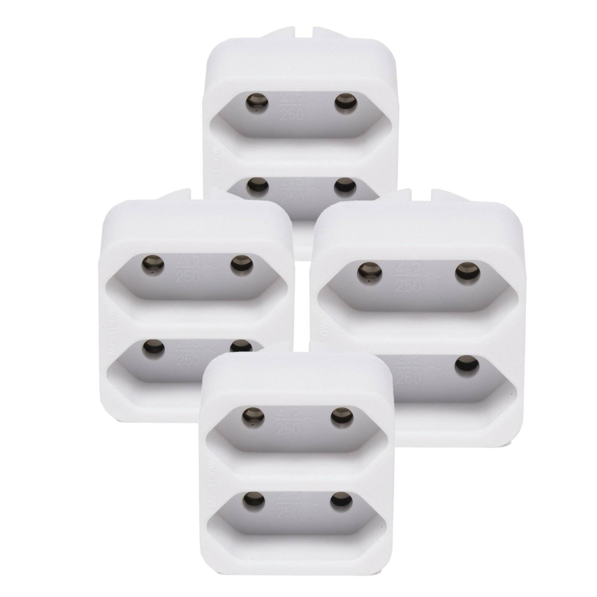 Benson 4x stuks stopcontact splitters duo wit -