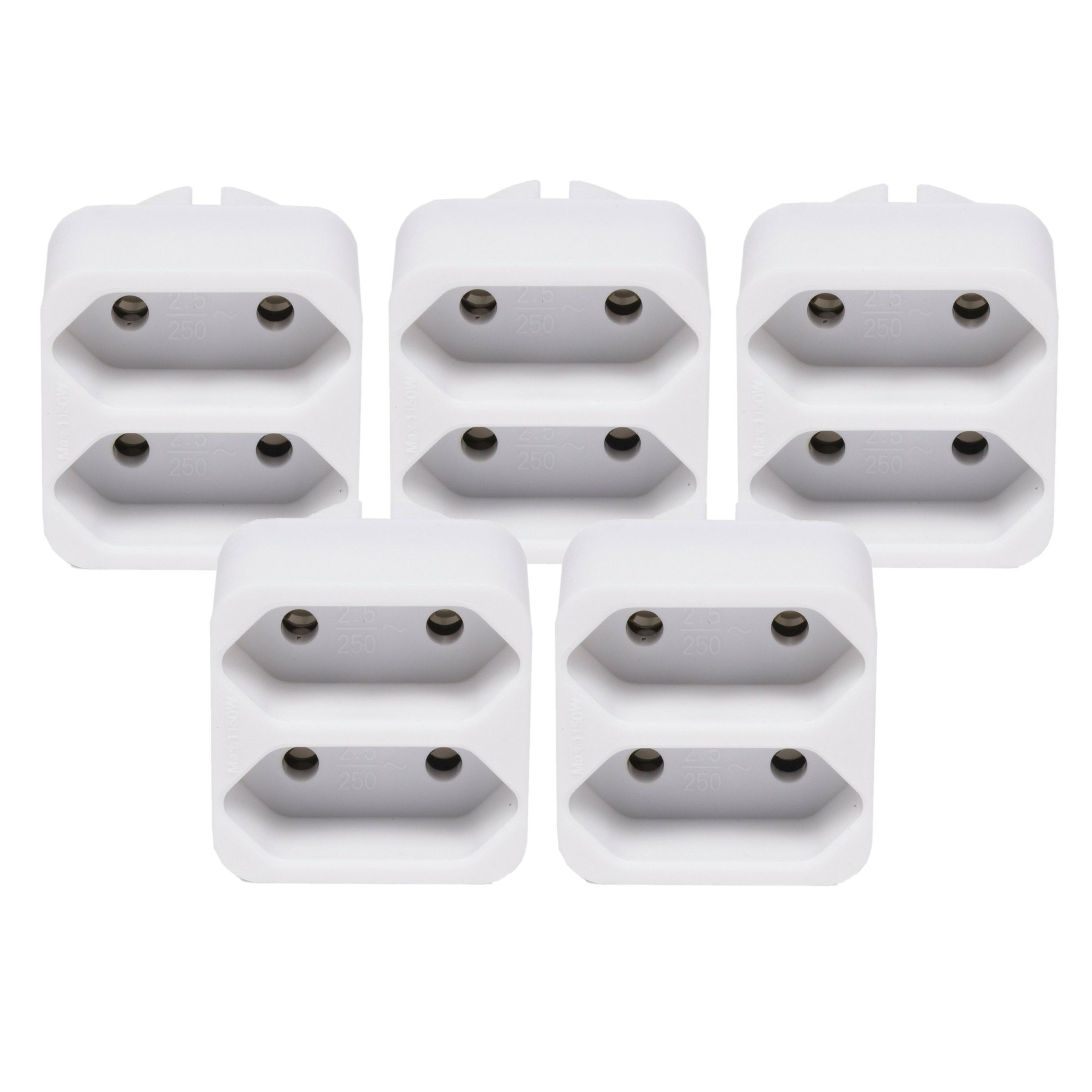 Benson 5x stuks stopcontact splitters duo wit -