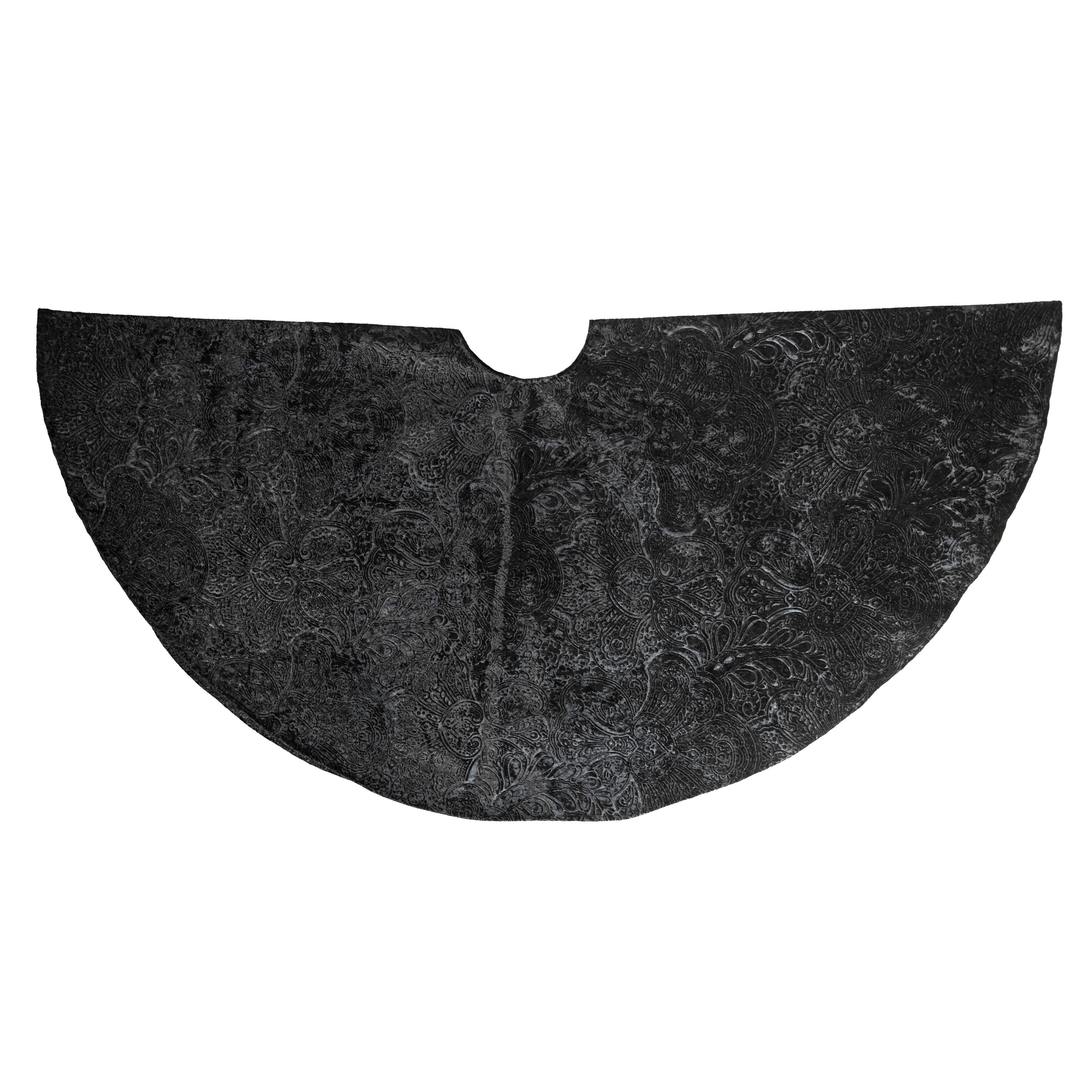 Kerstboomrok/kerstboom kleed barok fluweel zwart 120 cm kerstversiering -