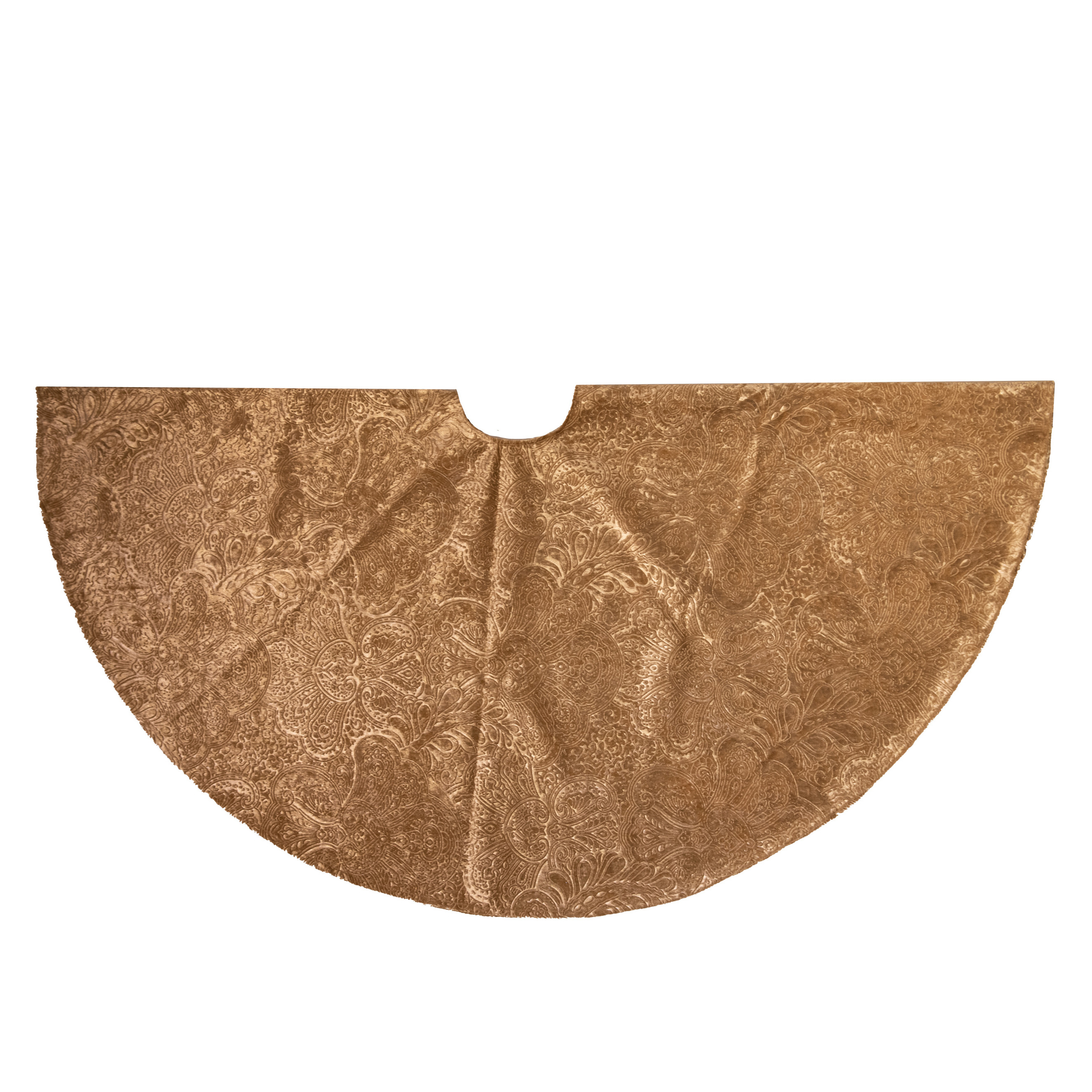 Kerstboomrok/kerstboom kleed barok fluweel goud 120 cm kerstversiering -