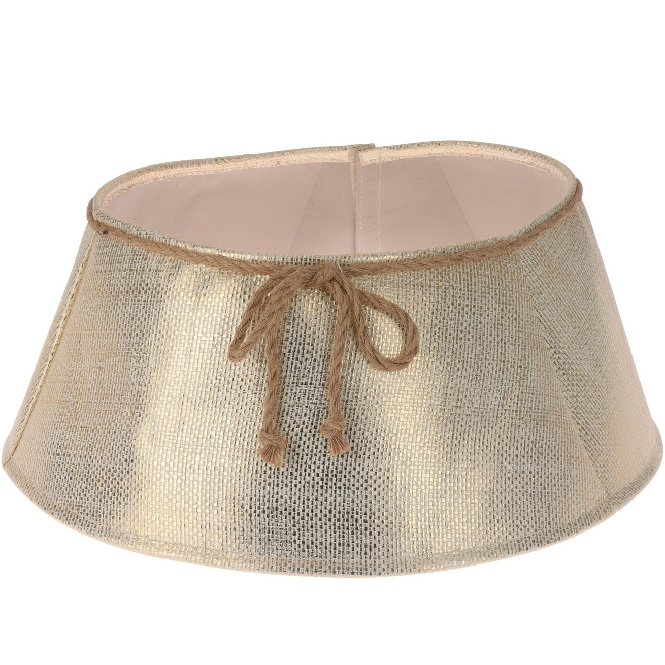 Kerstboomrok/kerstboommand goud kunststof D60 x H25 cm voor een kerstboom tot 210 cm -