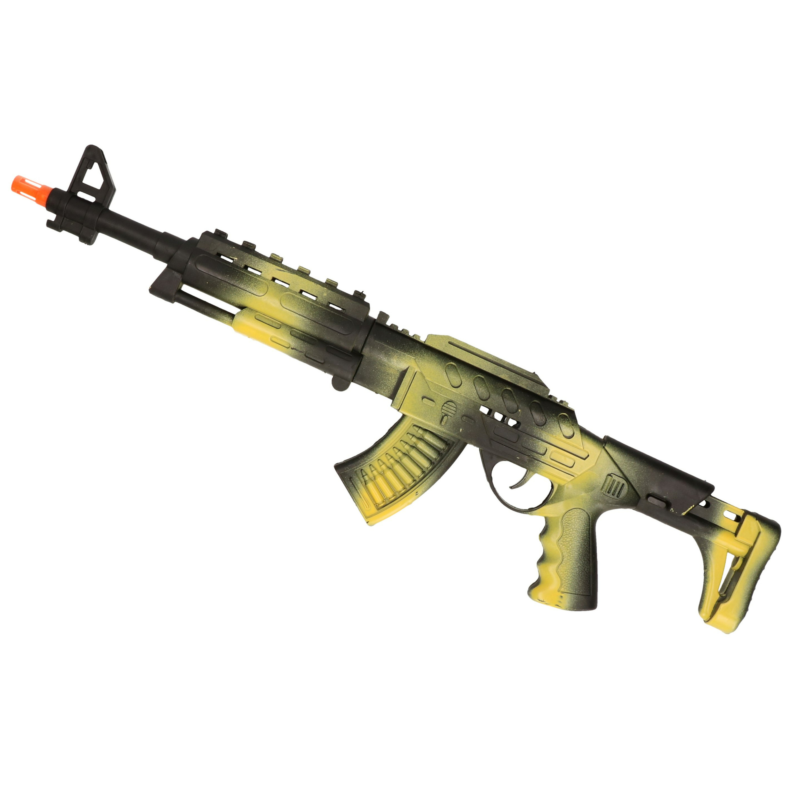 Militair leger speelgoed verkleed geweer camouflage met geluid 67 cm -