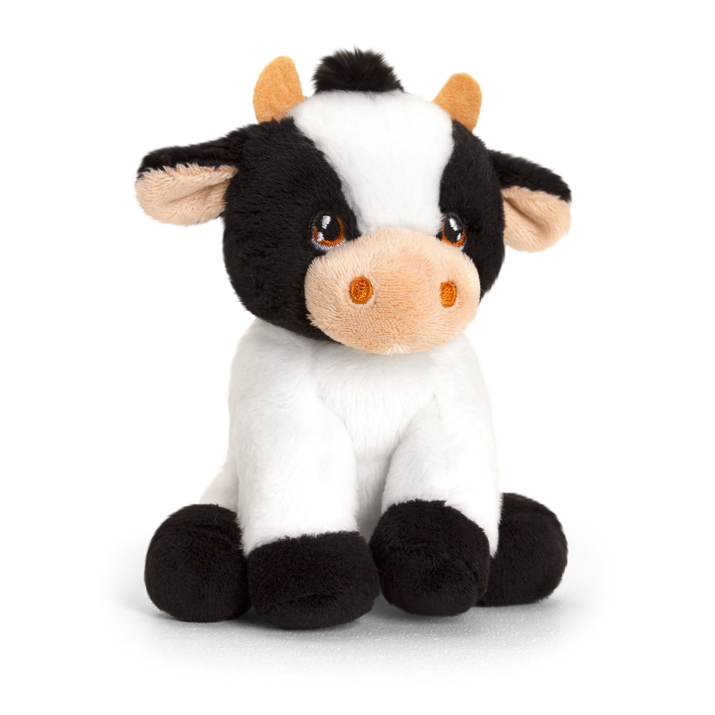 Pluche knuffel dier koe 12 cm -