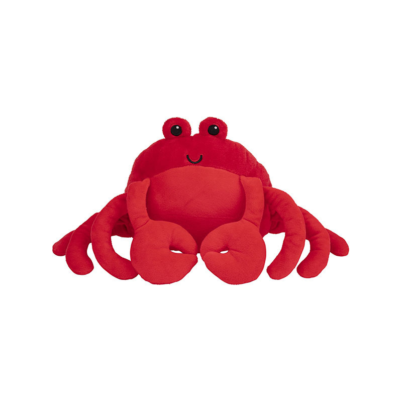 Nature Planet Pluche dieren knuffel Krab - rood - van 25 cm - krabben knuffels -
