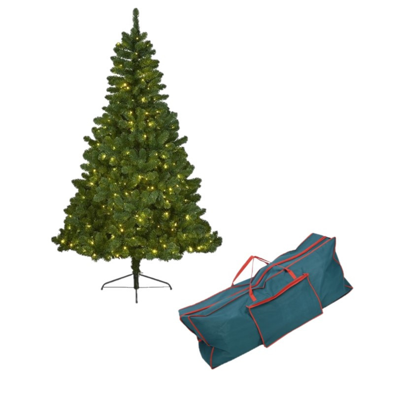 Kunst kerstboom Imperial Pine met verlichting 180 cm inclusief opbergzak -