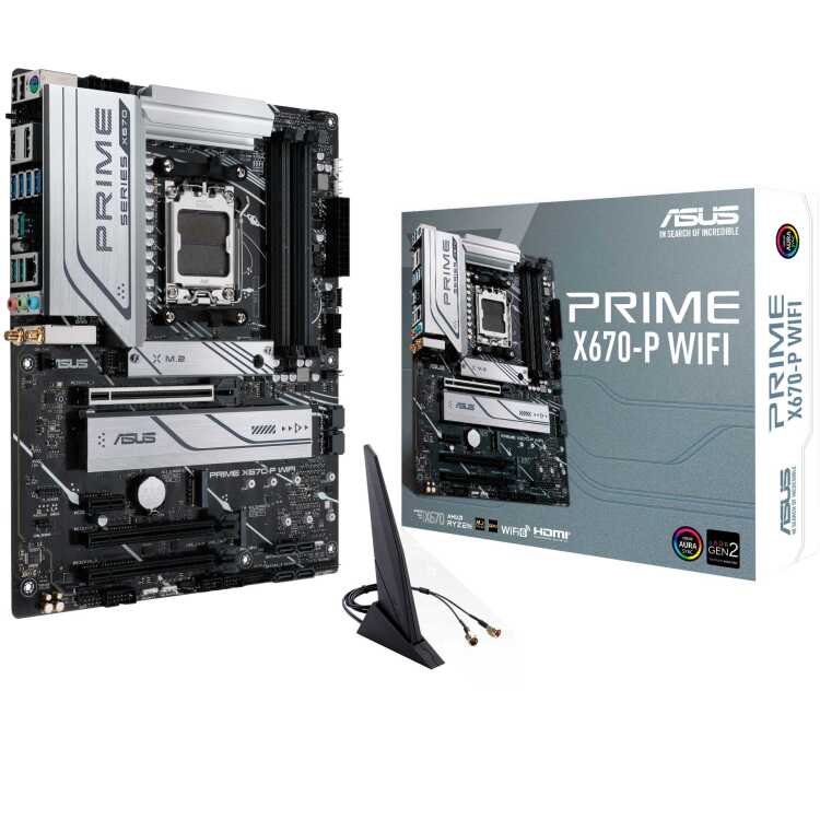 ASUS PRIME X670-P WIFI moederbord RAID, 2.5Gb-LAN, WLAN, BT, Sound, ATX