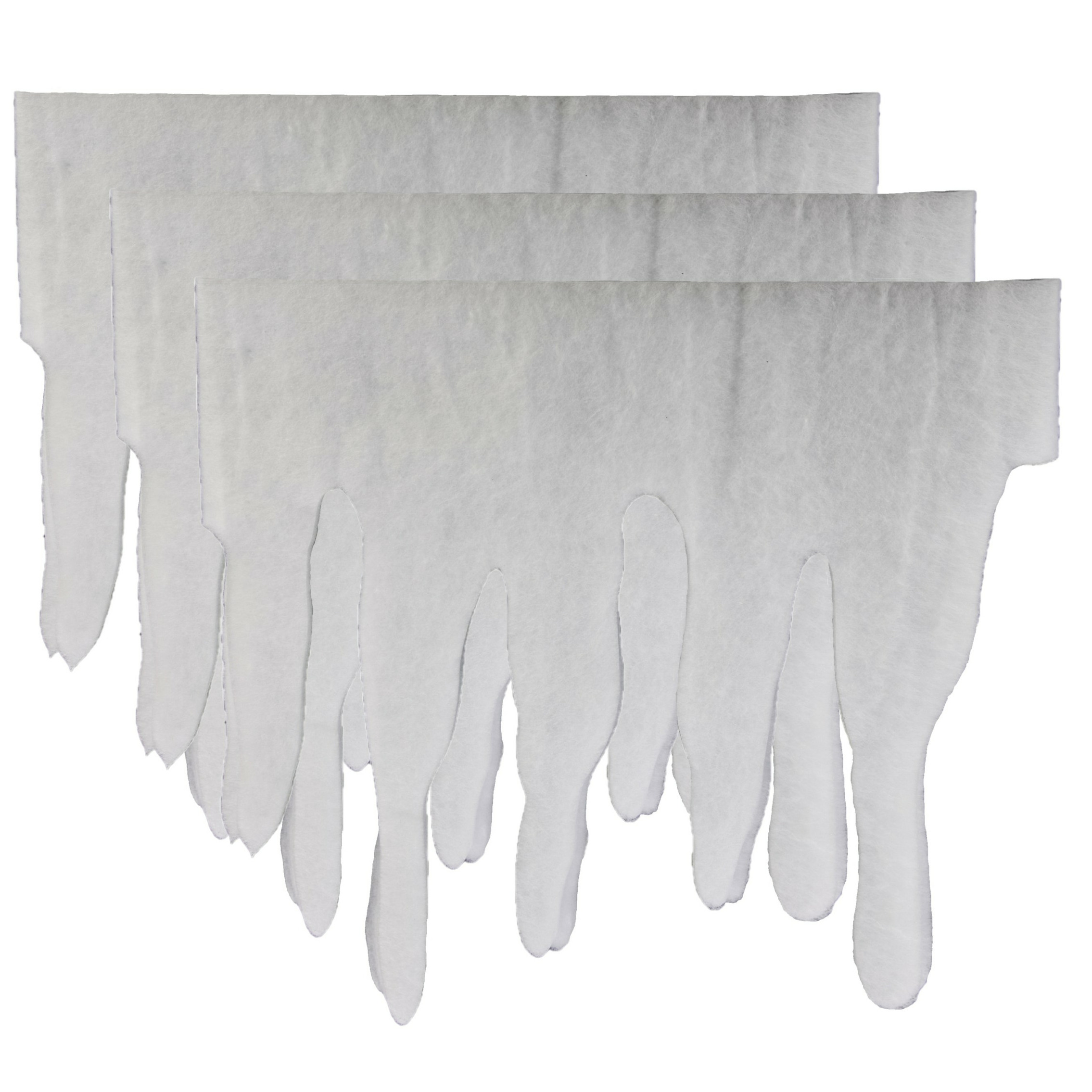 3x stuks ijspegelranden/sneeuwranden wit 200 x 35 sneeuwversiering -