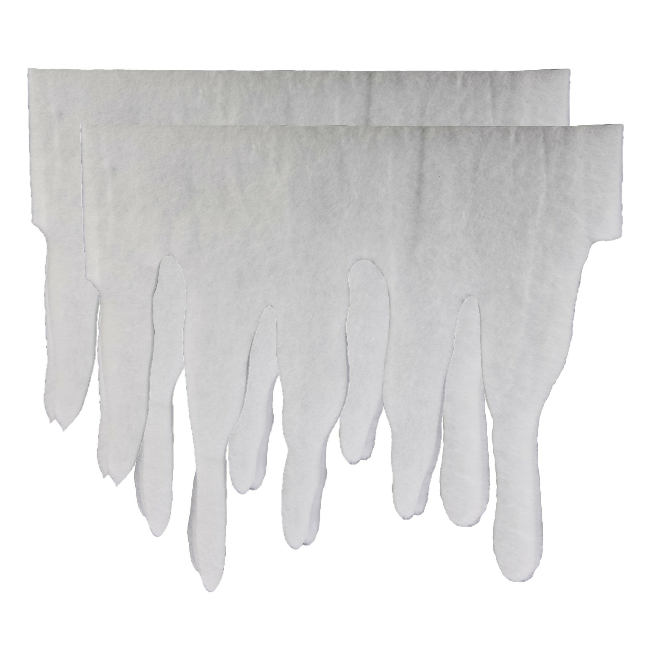 2x stuks ijspegelranden/sneeuwranden wit 200 x 35 sneeuwversiering -