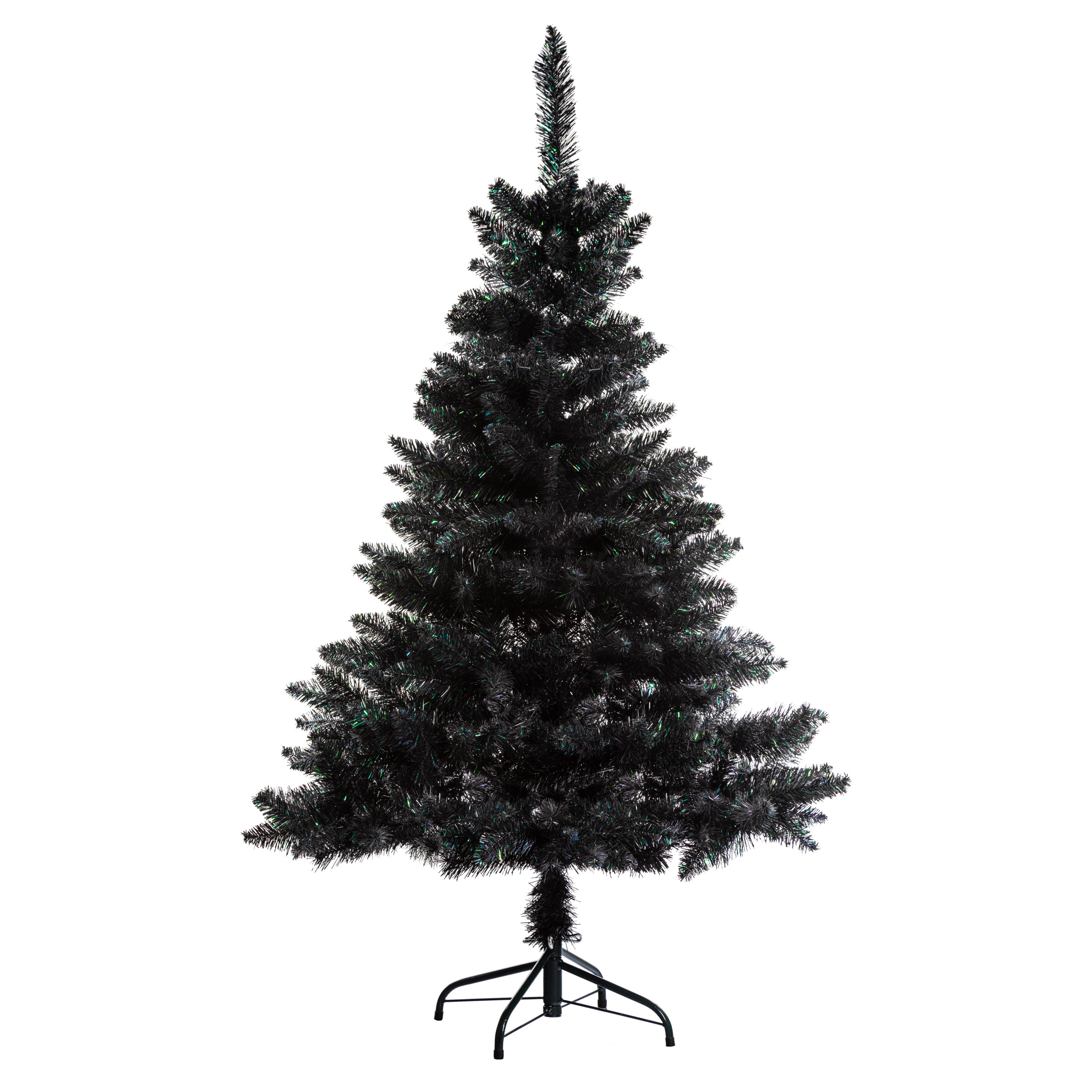 Kunstkerstboom/kunstboom - kunststof - zwart - met voet - H180 cm -