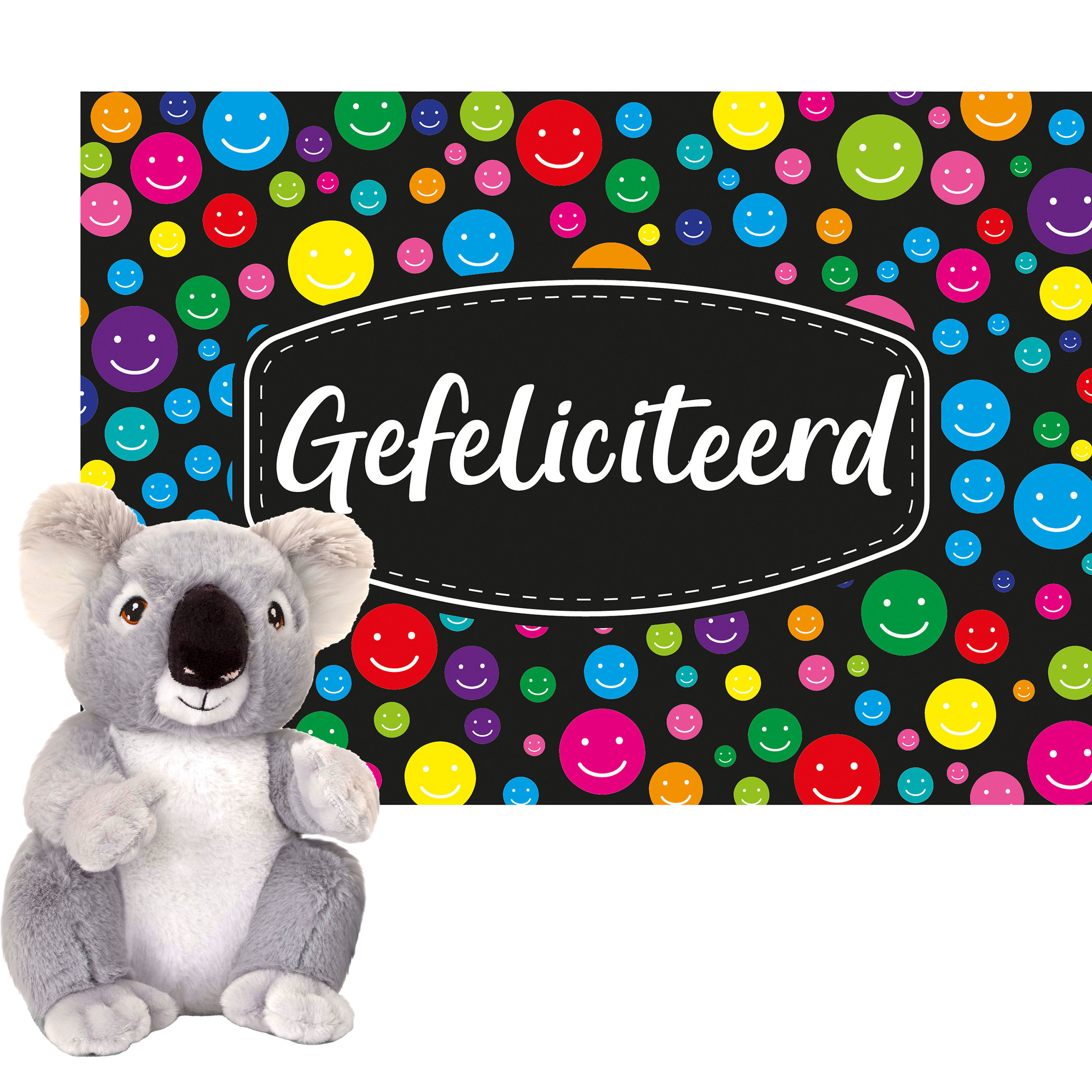 Keel toys - Cadeaukaart Gefeliciteerd met knuffeldier koala 18 cm -