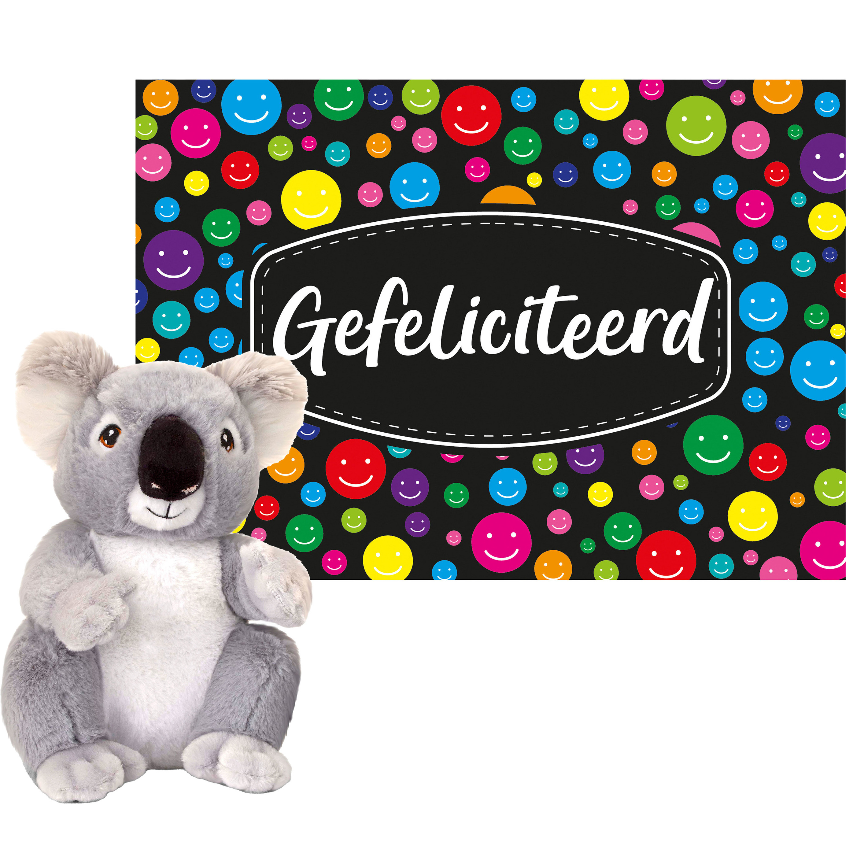 Keel toys - Cadeaukaart Gefeliciteerd met knuffeldier koala 26 cm -