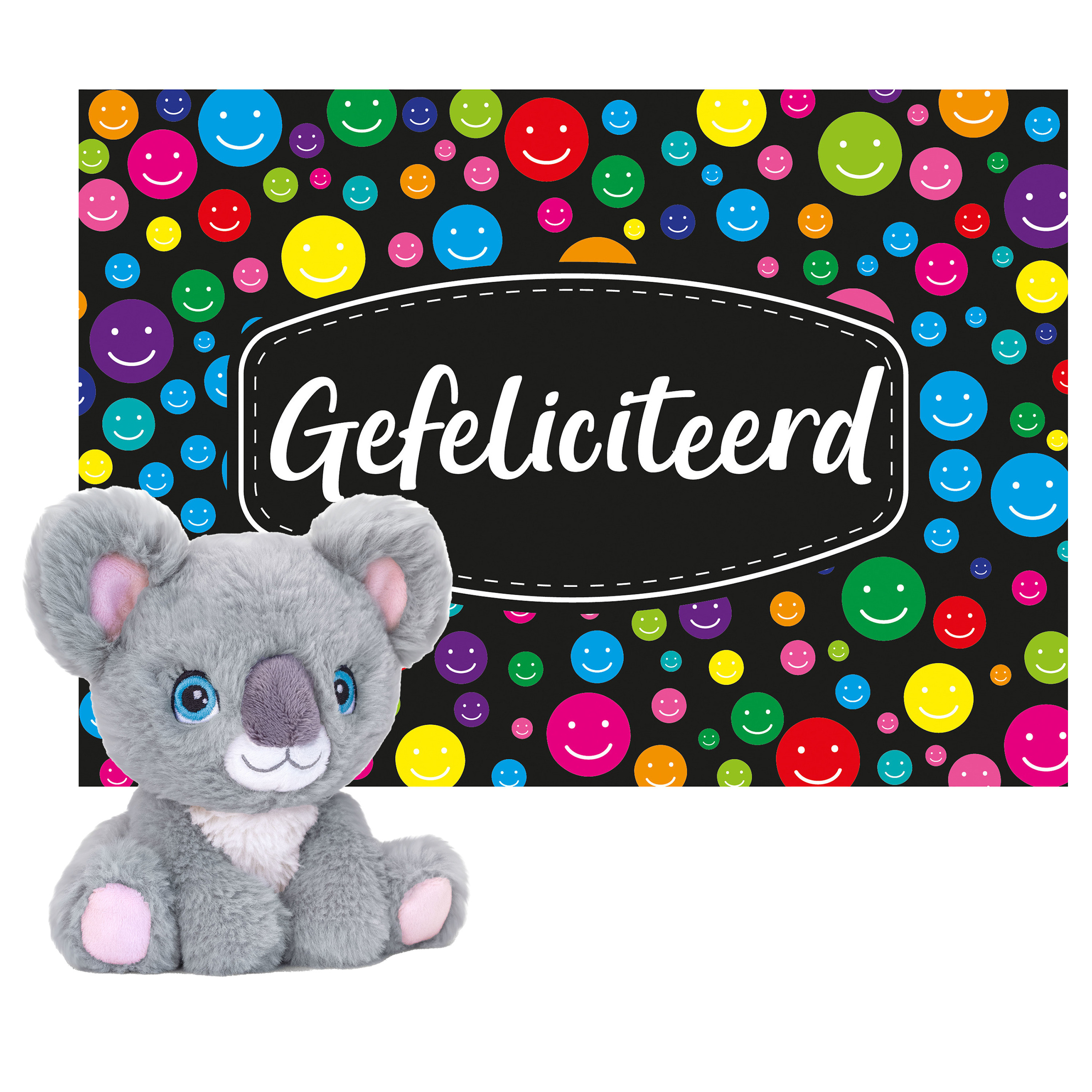 Keel toys - Cadeaukaart Gefeliciteerd met knuffeldier koala 16 cm -