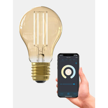 Calex Smart LED-standaardlamp - goudkleurig - 7W - Leen Bakker