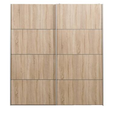 Schuifdeurkast Verona - eikenkleur - 200x182x64 cm - Leen Bakker