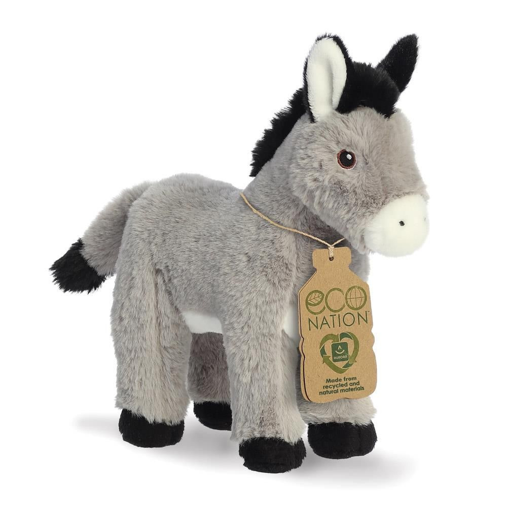 Knuffel Ezel - pluche - dieren knuffels - 28 cm - grijs - boerderijdieren -