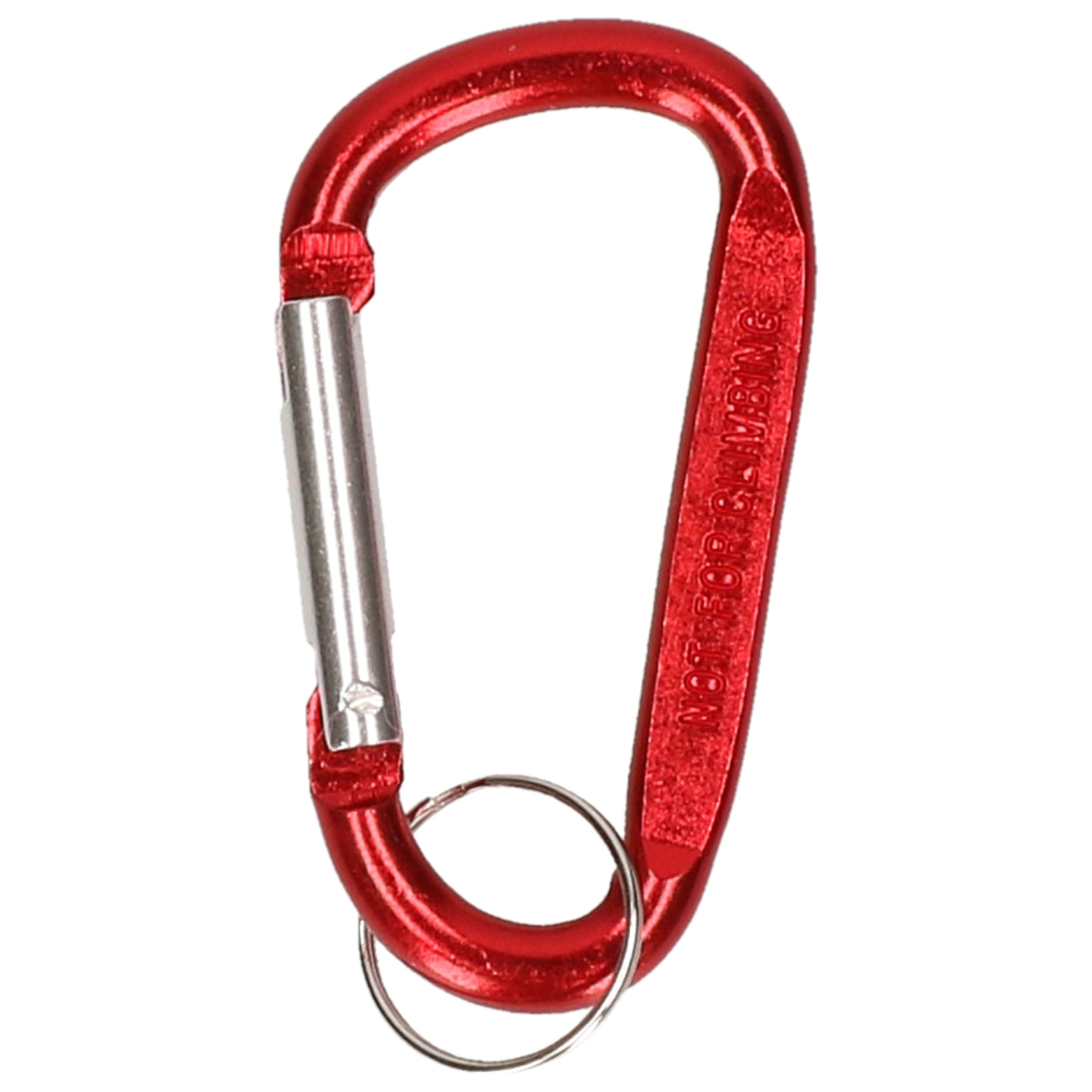 Karabijnhaak metaal rood 8 cm -