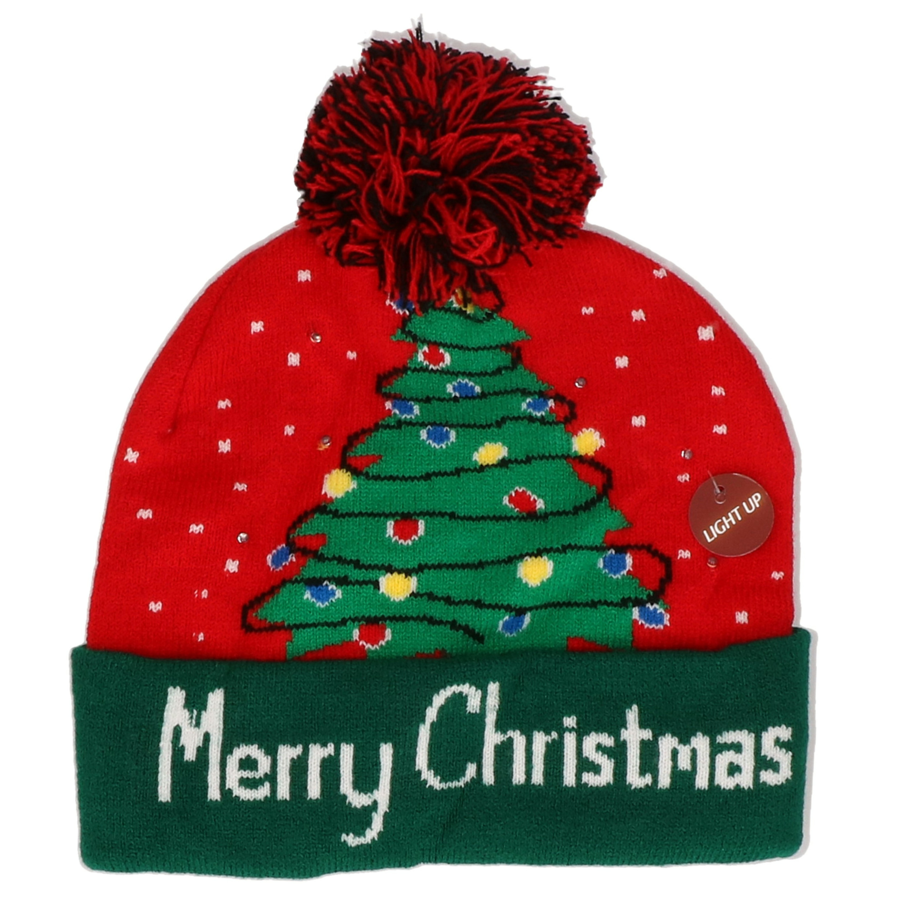Foute kerstmutsen/mutsen/wintermutsen Merry Christmas met verlichting -