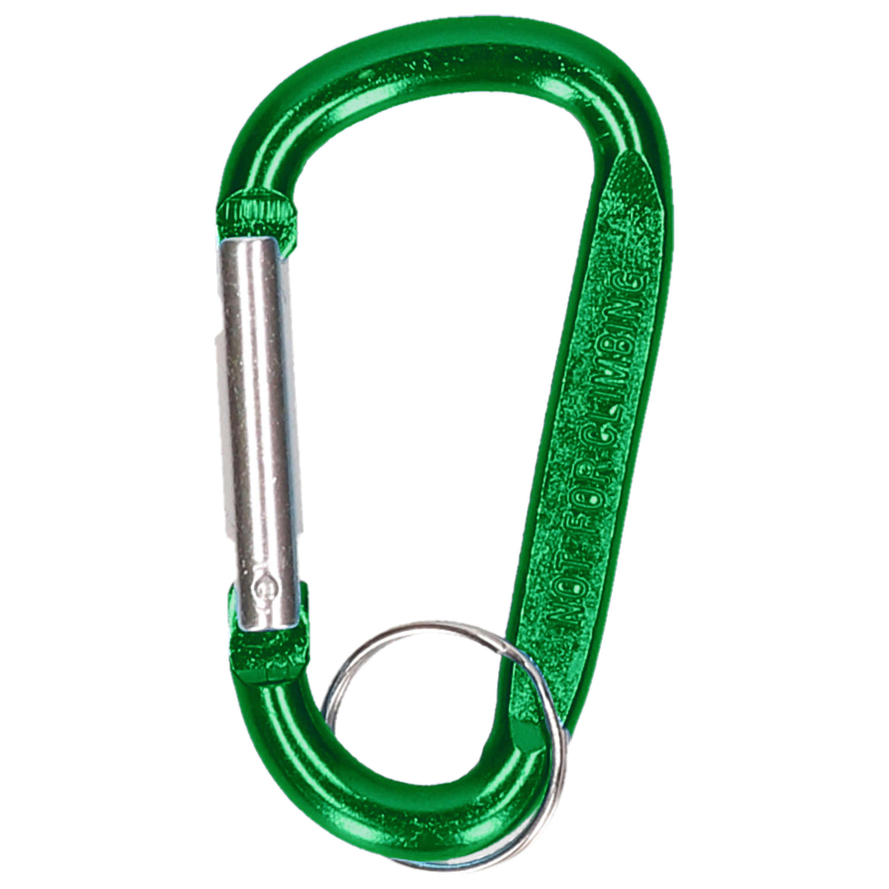 Karabijnhaak metaal - groen - 8 cm - beveiligingstaak -