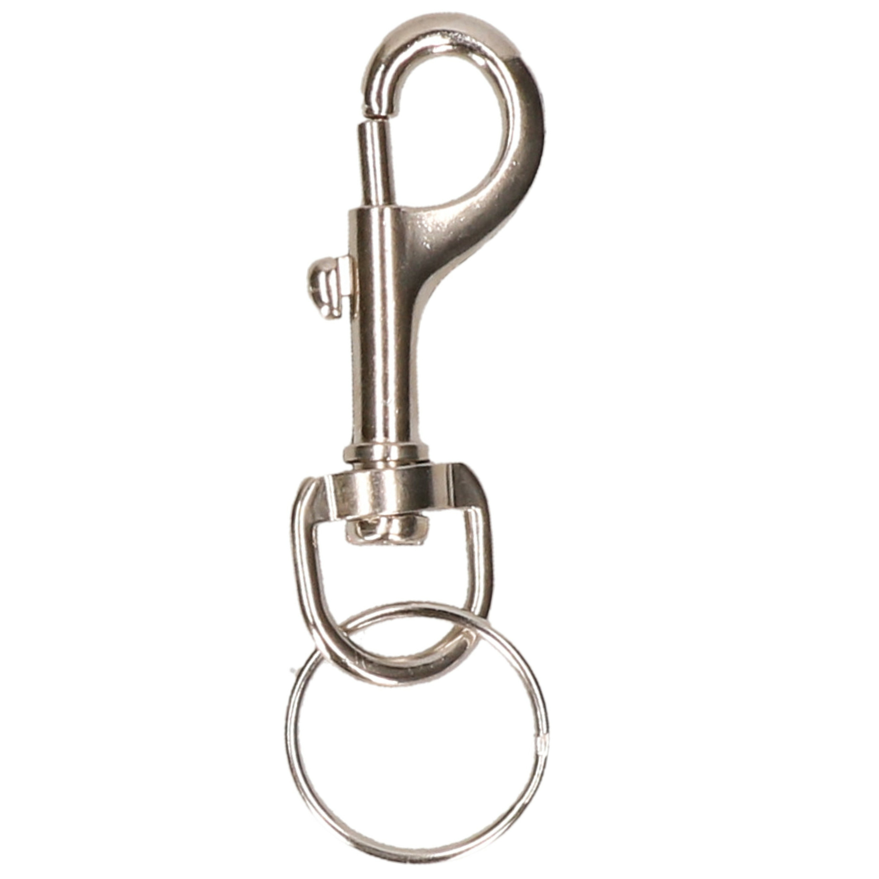 Musketonhaak metaal zilver 7 cm -