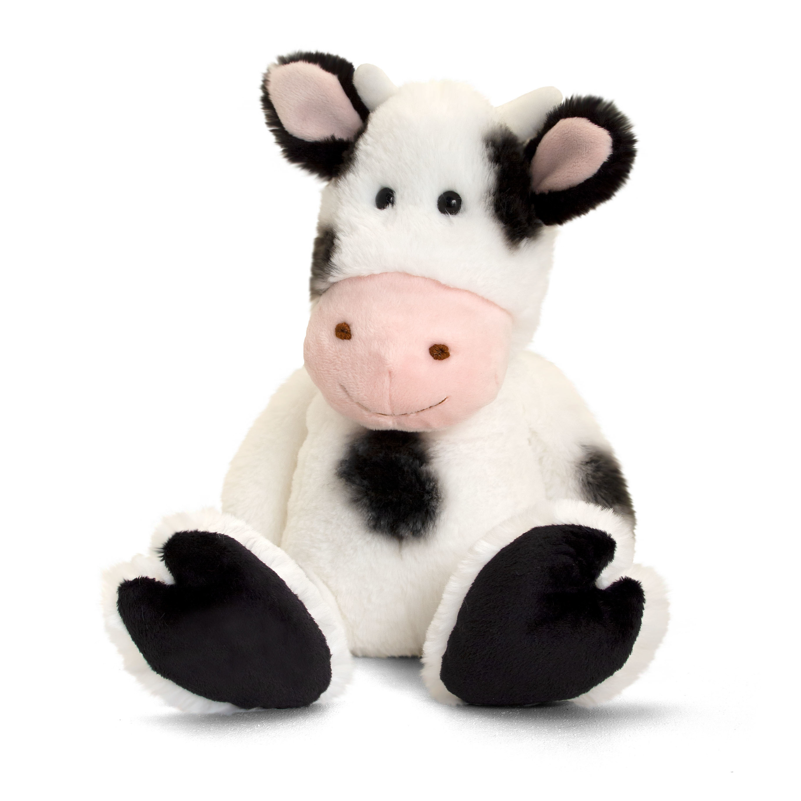 Knuffel Koe - zwart / wit - pluche - knuffeldier - 25 cm -
