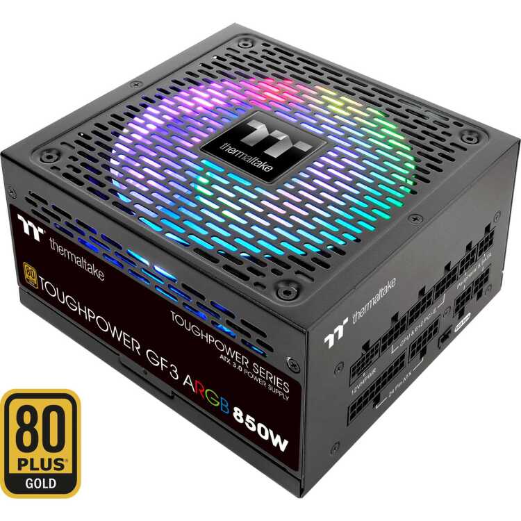 Thermaltake Toughpower GF3 ARGB 850W Gold voeding 5x PCIe, Kabel-Management