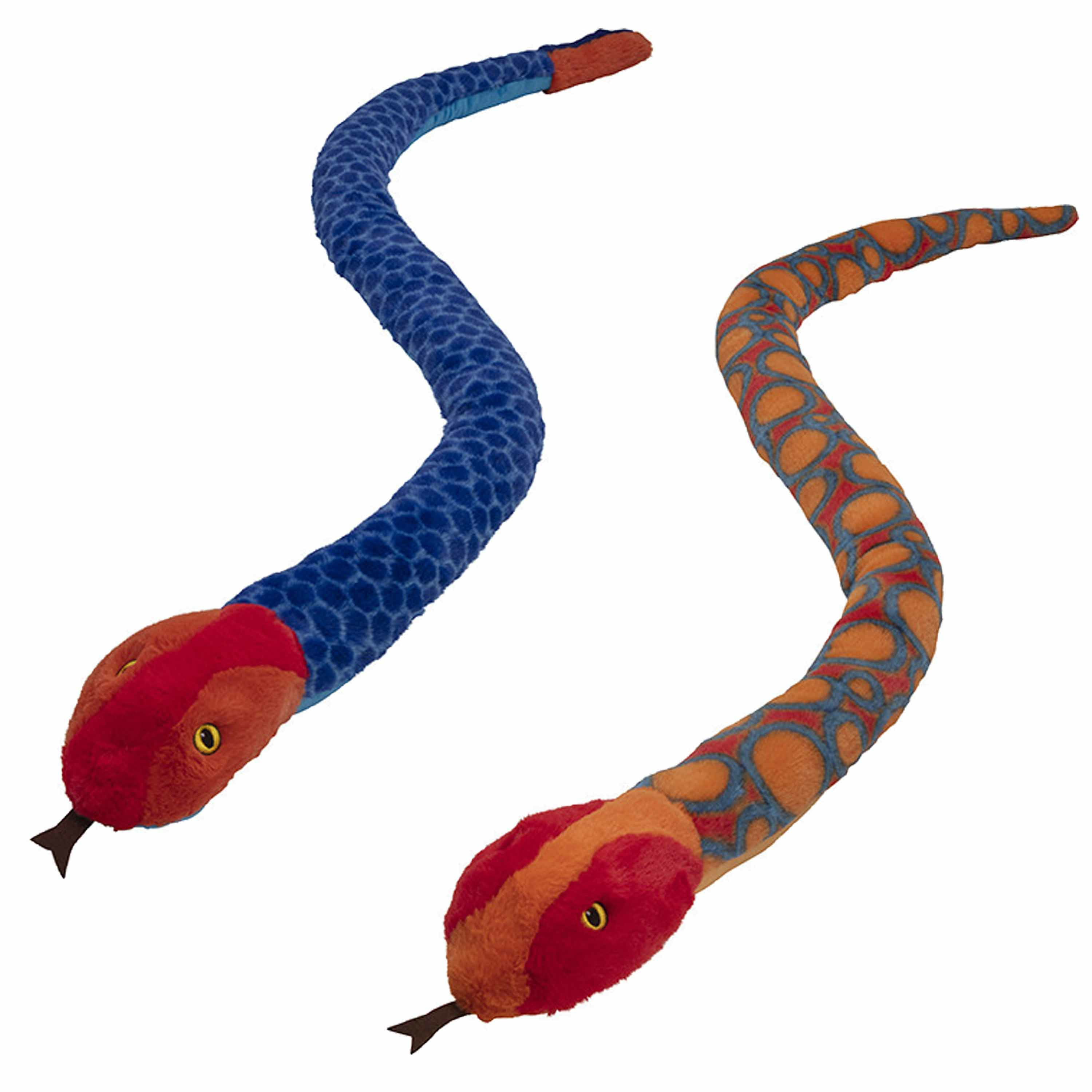 Pluche dieren knuffels 2x slangen van 150 cm -