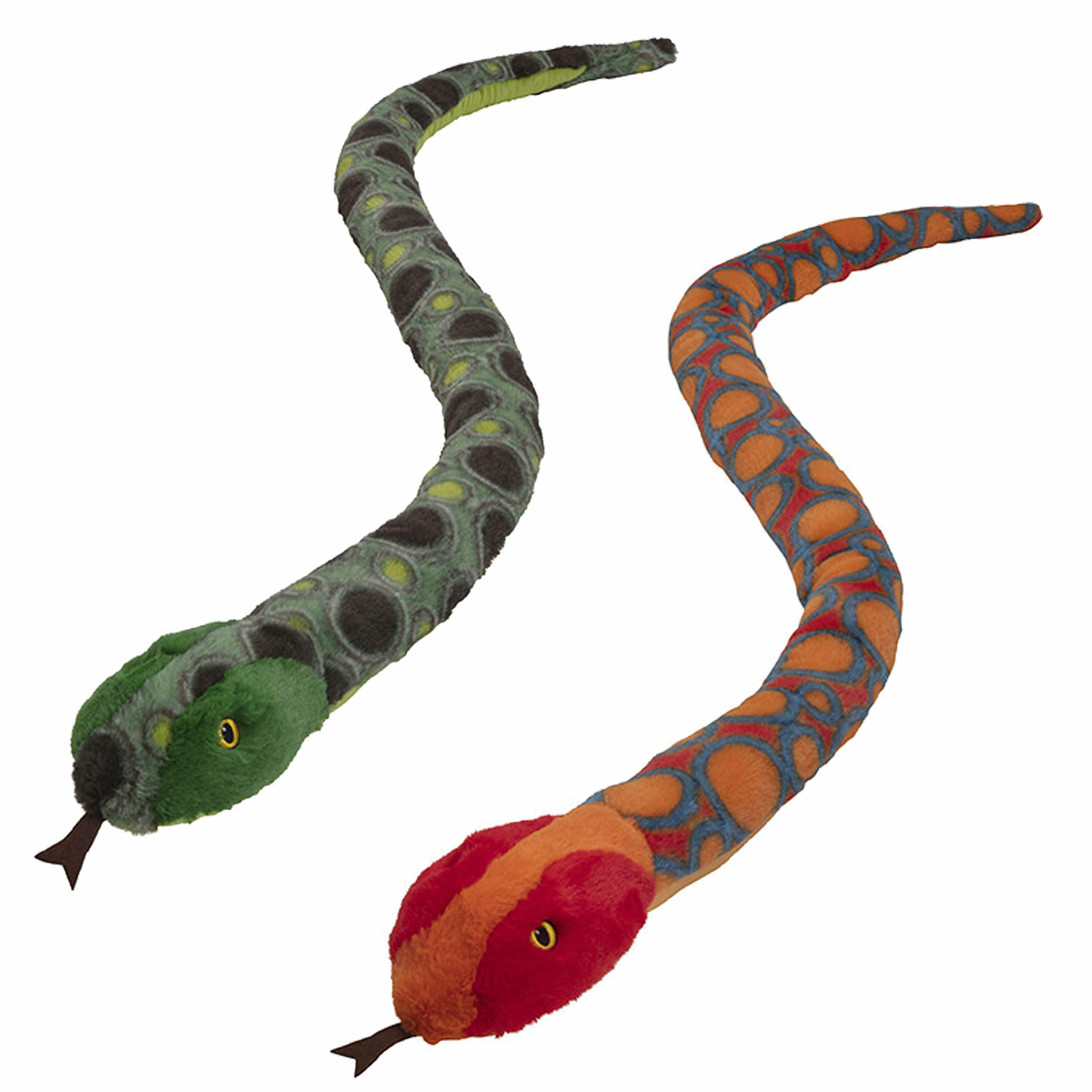 Pluche dieren knuffels 2x slangen van 150 cm -