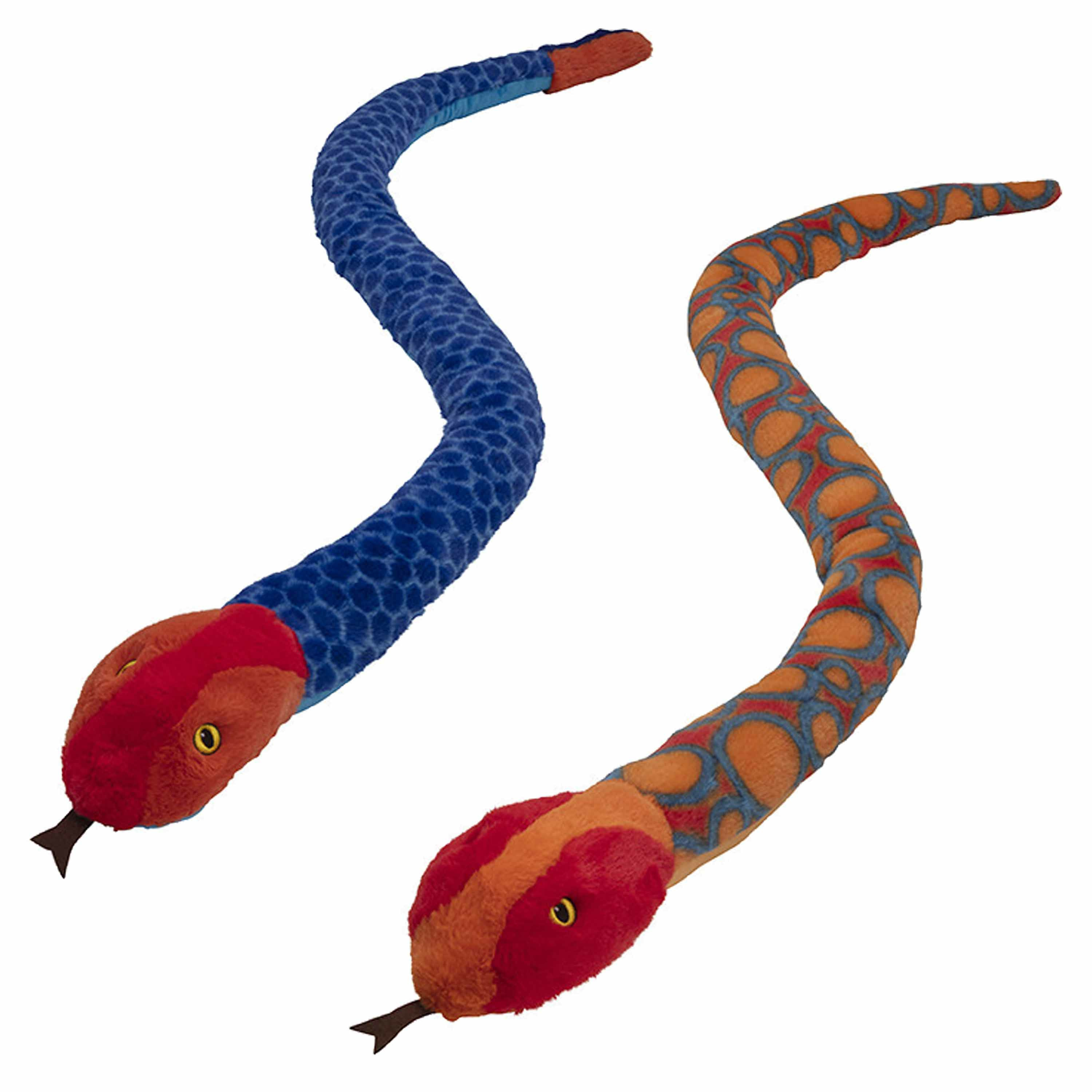 Pluche dieren knuffels 2x slangen van 150 cm -