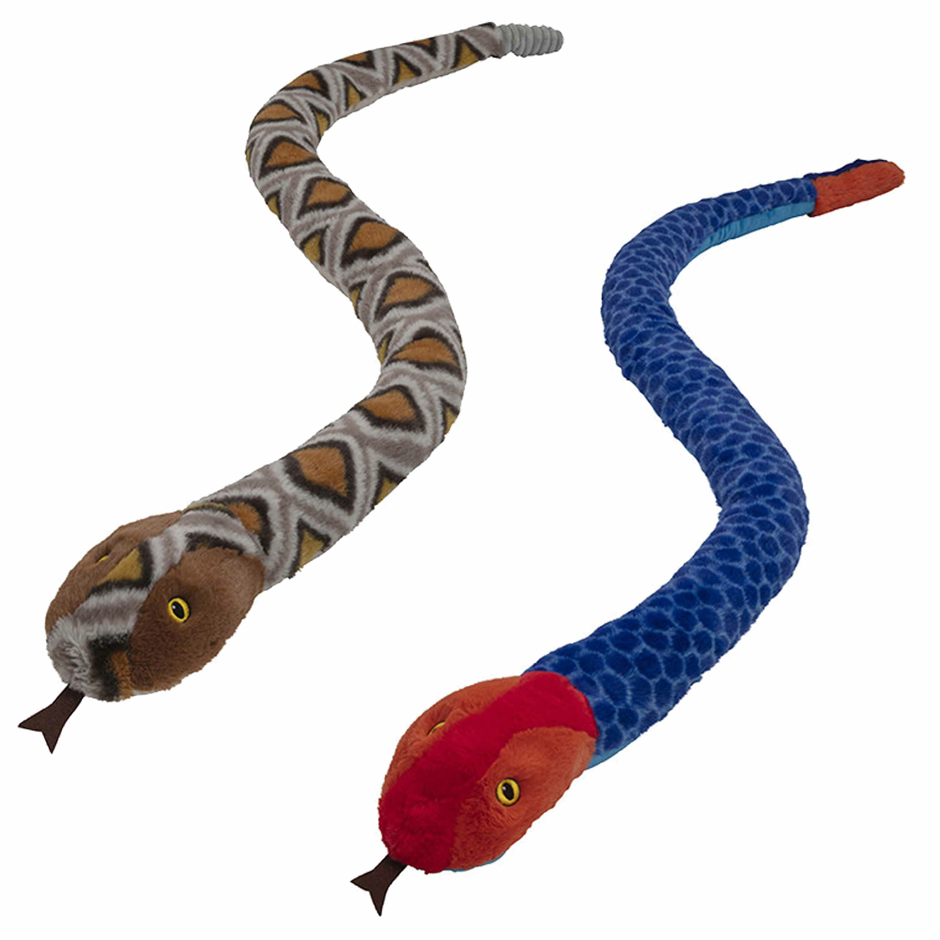 Pluche dieren knuffels 2x slangen van 150 cm -