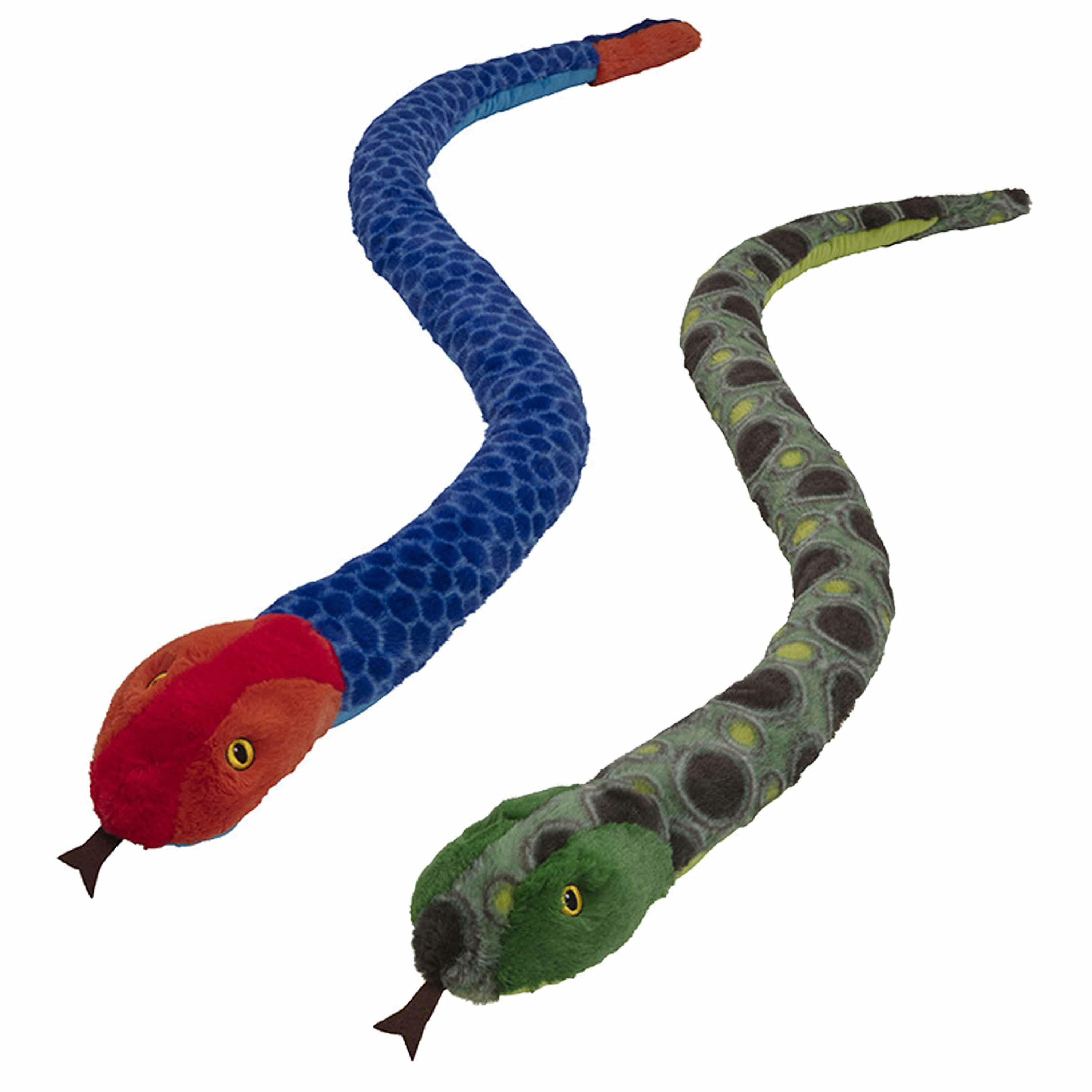 Pluche dieren knuffels 2x slangen van 150 cm -