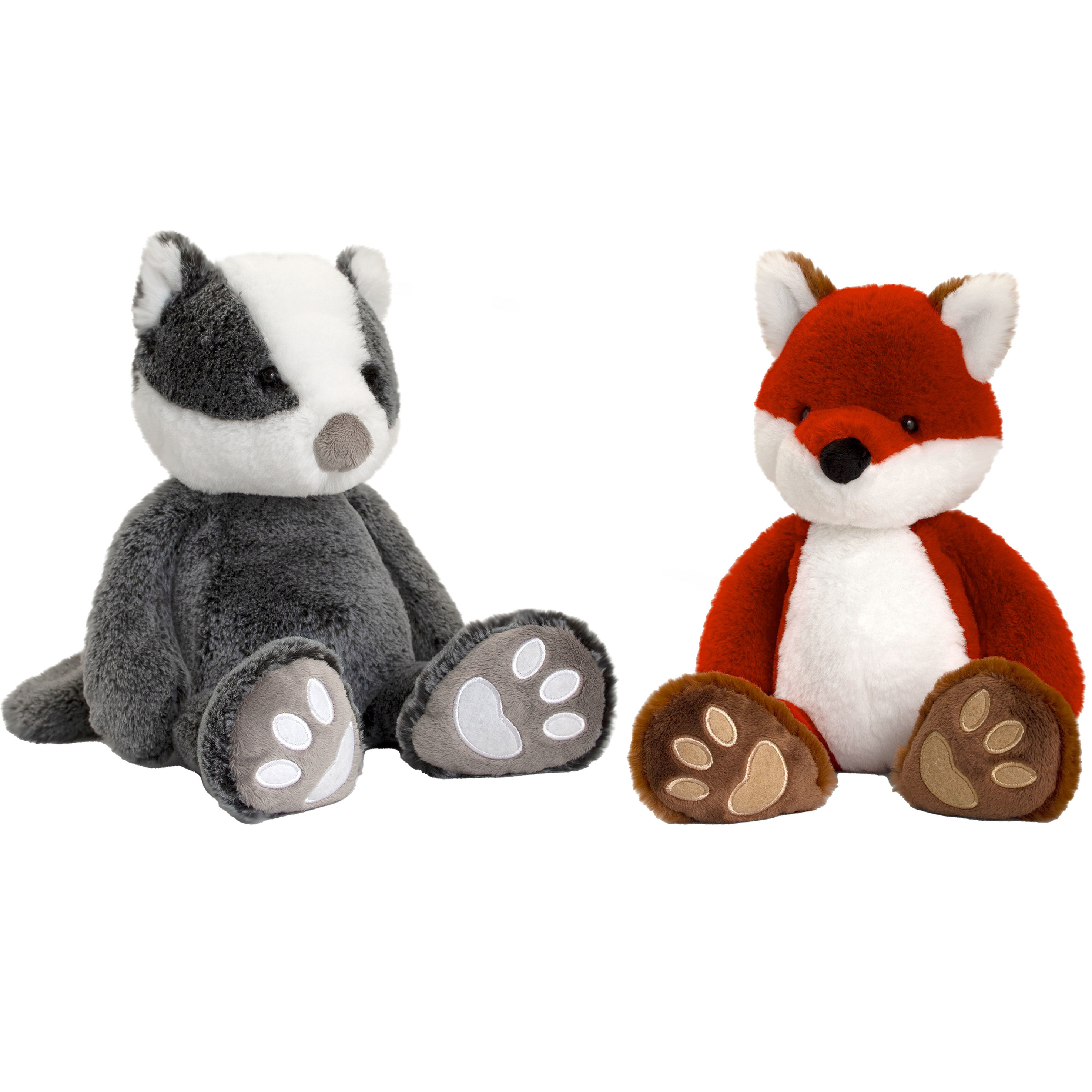 Pluche knuffels combi-set dieren vos en das 25 cm -